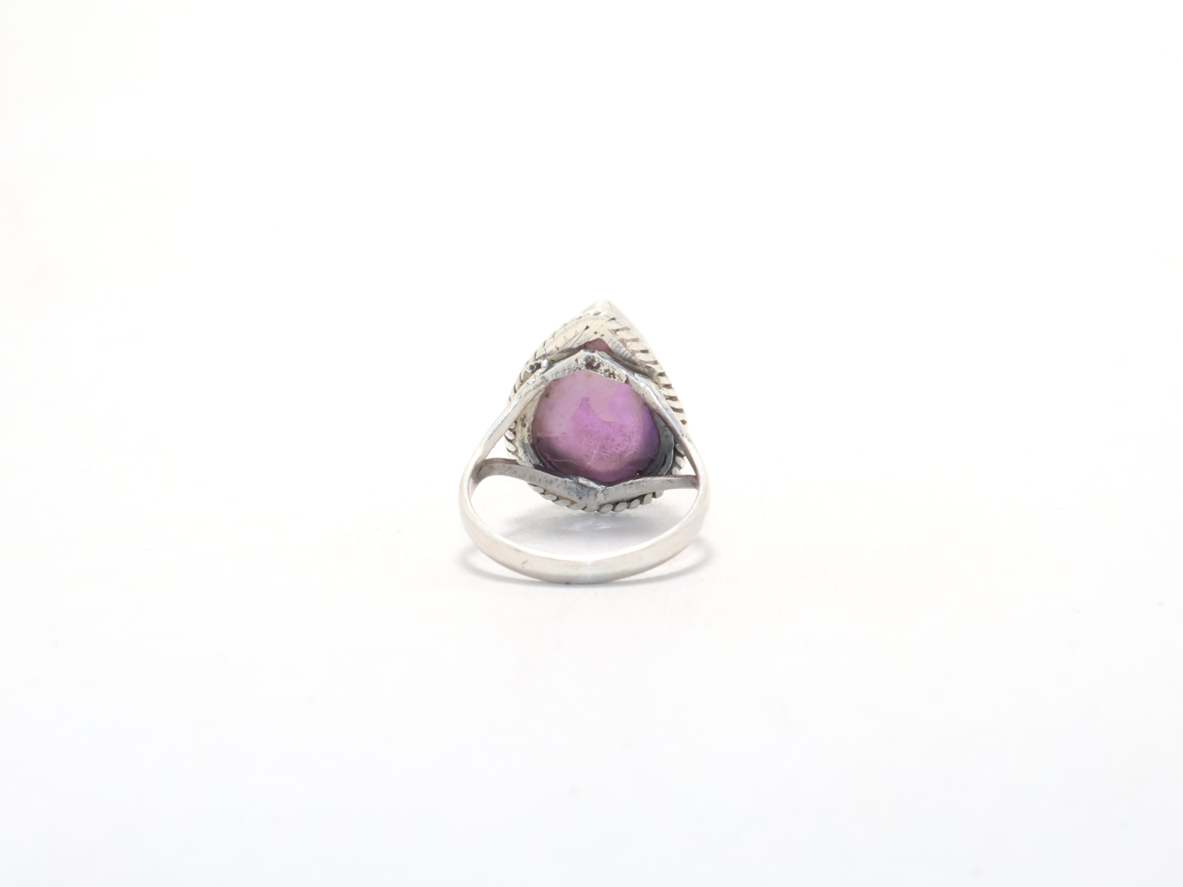 Natürlicher Birnen-Amethyst-Ring 925 Sterling Silber Handgefertigter Ring Minimalistischer Ring Cocktailring