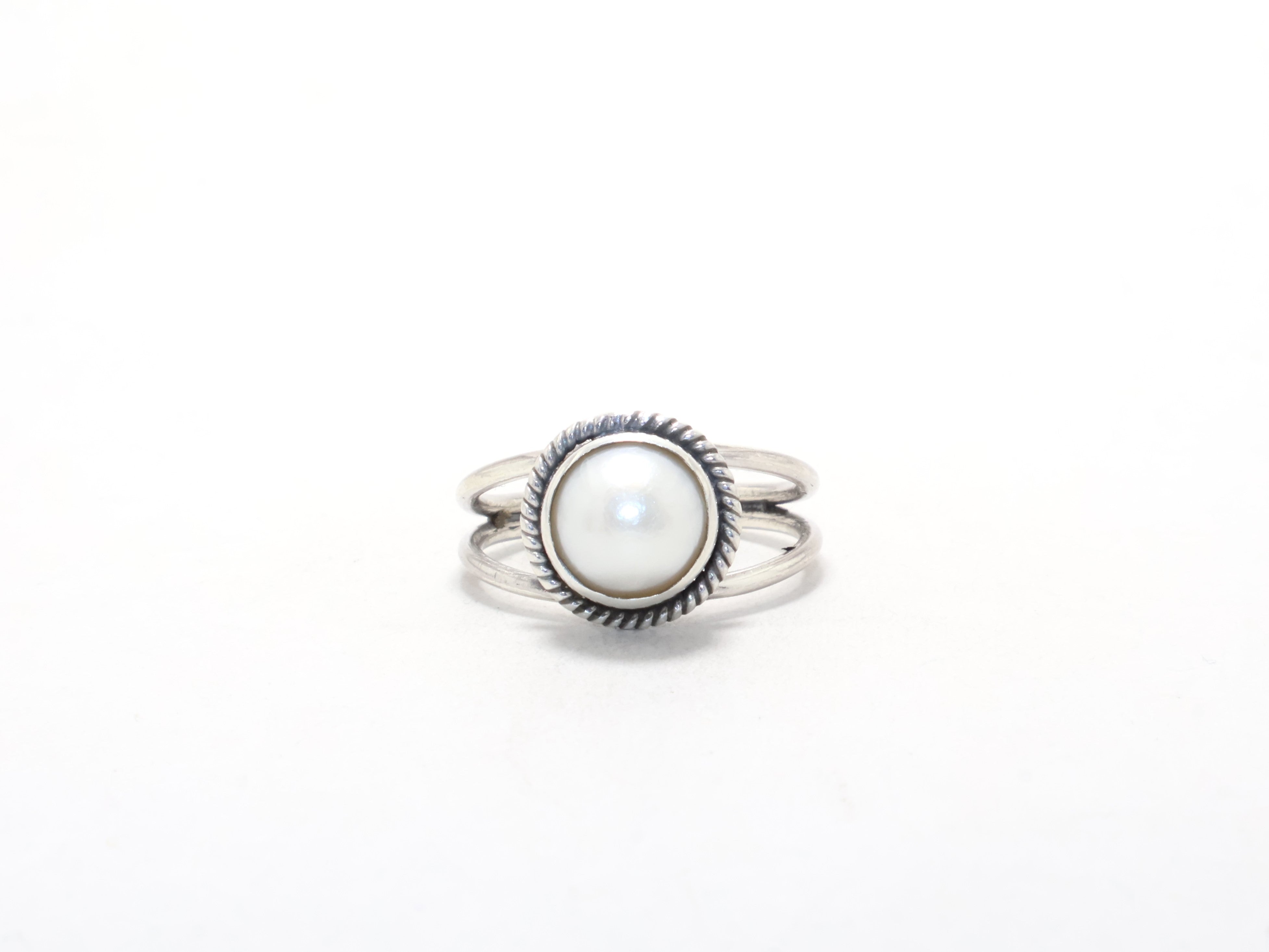 Silberner Perlenring Süßwasserperle Zierlicher Ring Handgemachter Ring 925er Sterling Silber Geschenk Für Alle Designer Ring