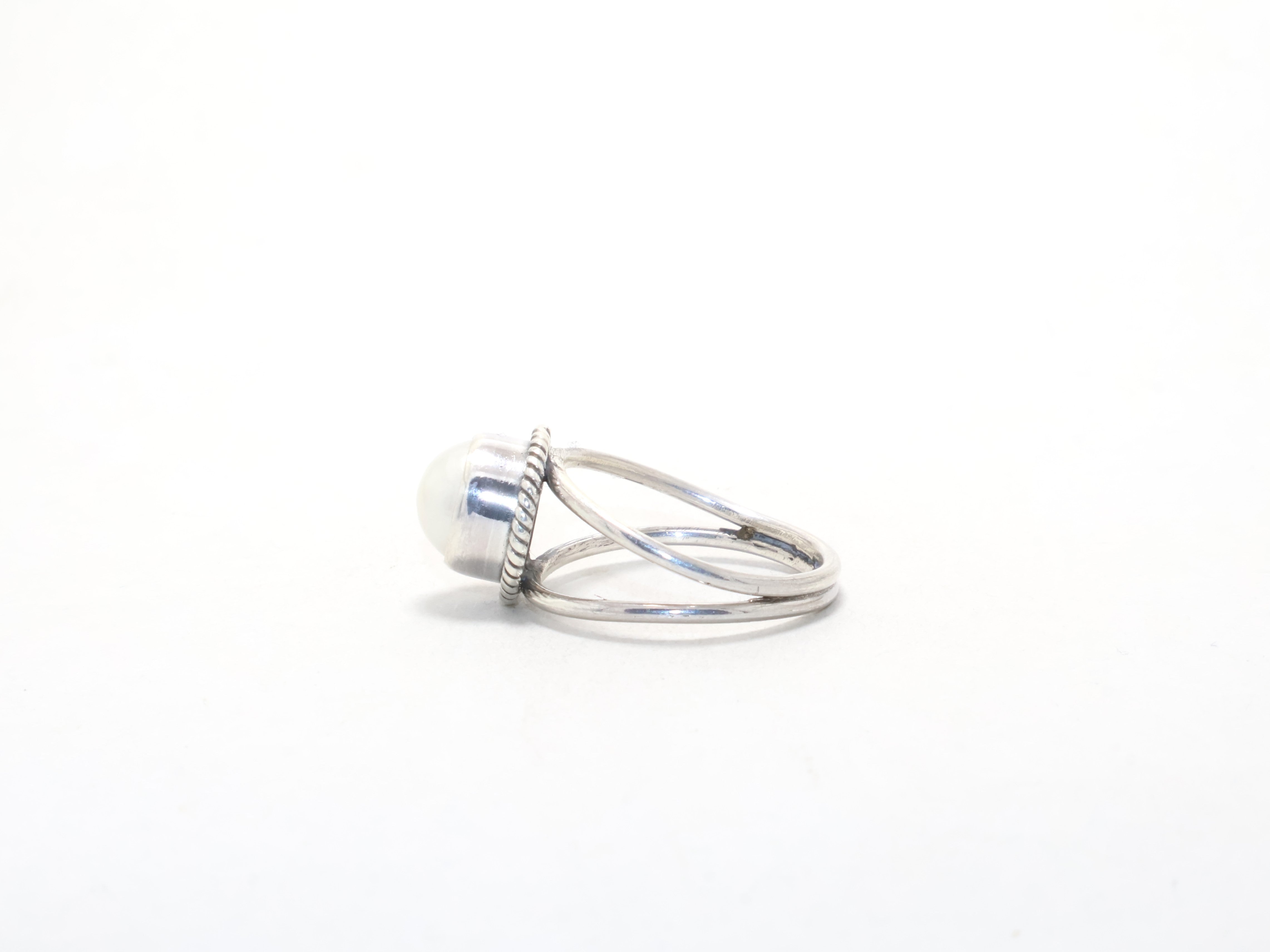 Silberner Perlenring Süßwasserperle Zierlicher Ring Handgemachter Ring 925er Sterling Silber Geschenk Für Alle Designer Ring