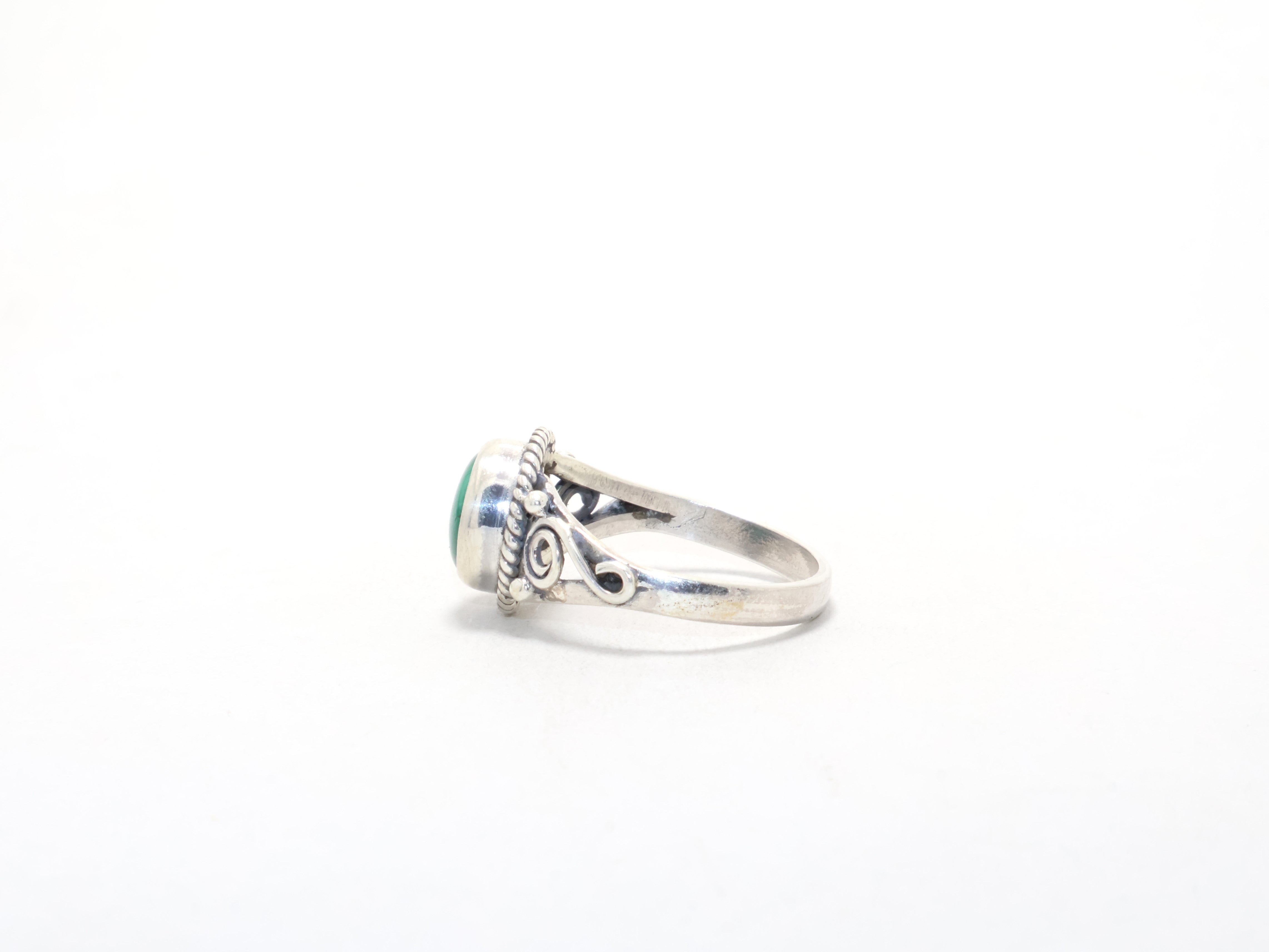 Sterling Zilver Malachiet Ring Groene Edelsteen Boheemse Sieraden Belofte Ring Handgemaakte Ring