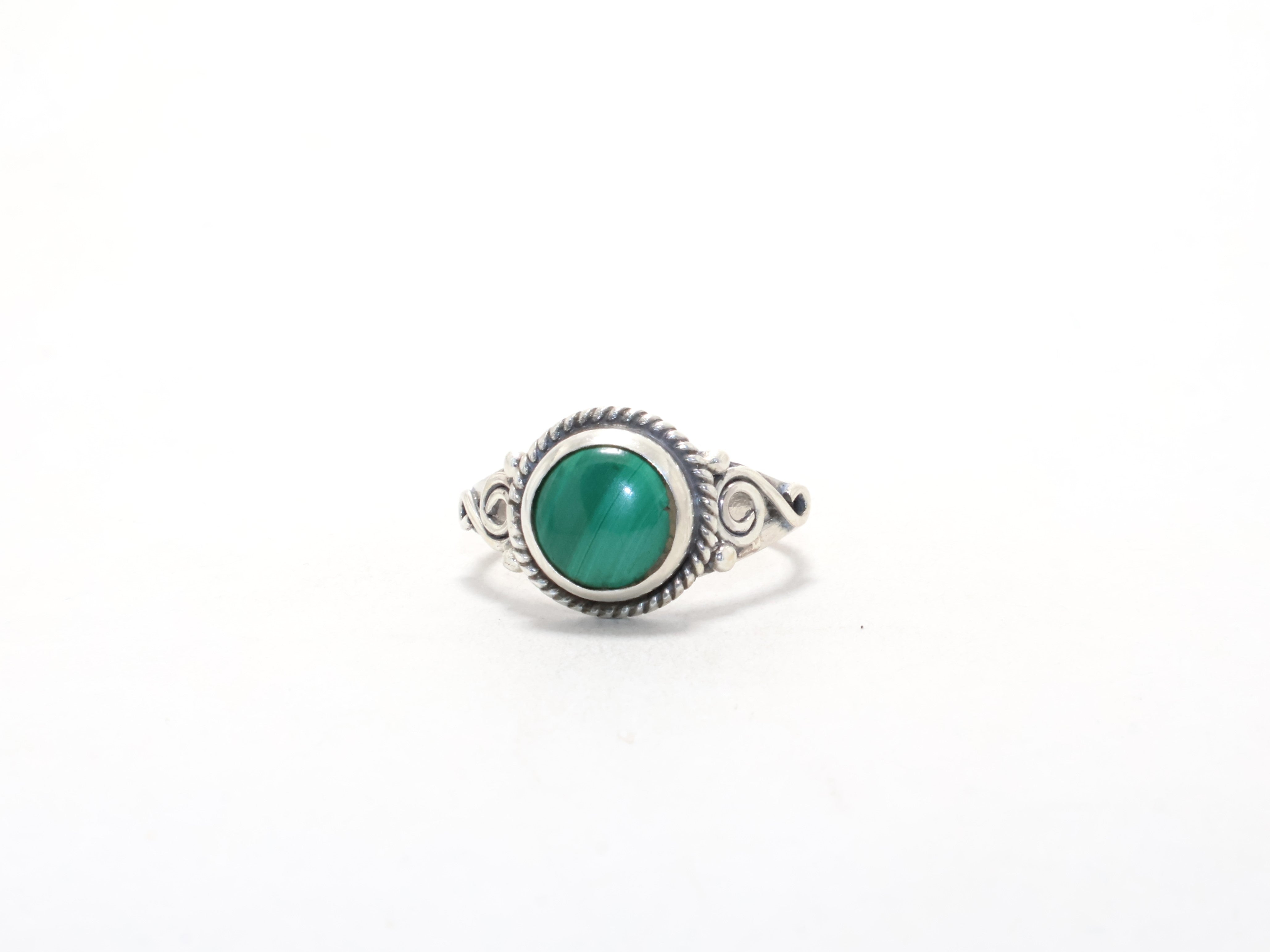 Sterling Zilver Malachiet Ring Groene Edelsteen Boheemse Sieraden Belofte Ring Handgemaakte Ring