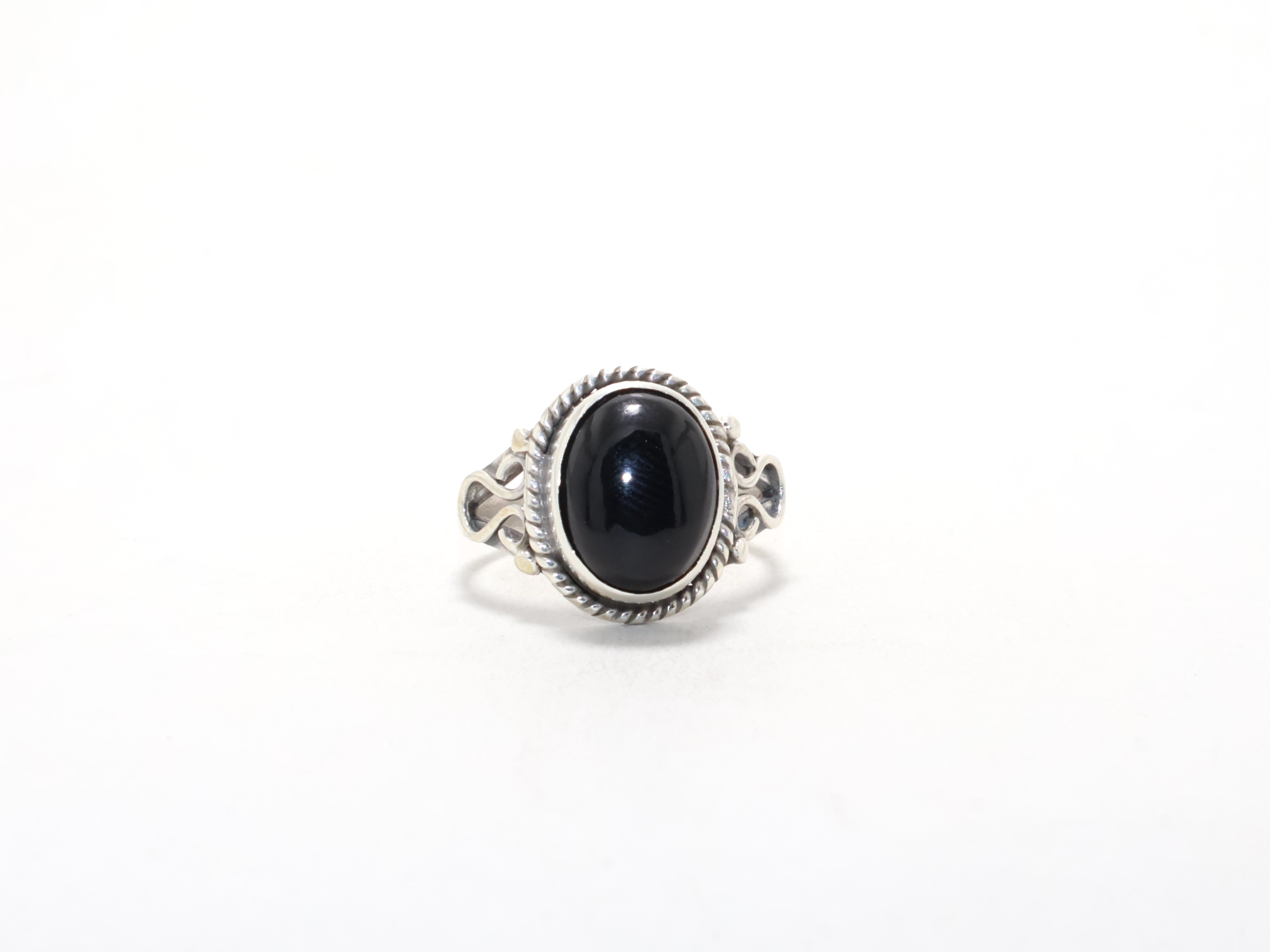 Schwarzer Onyx Stacking Ring Edelsteinring Cocktailring Bohemian Ring 925 Sterling Silber Geschenk für Sie