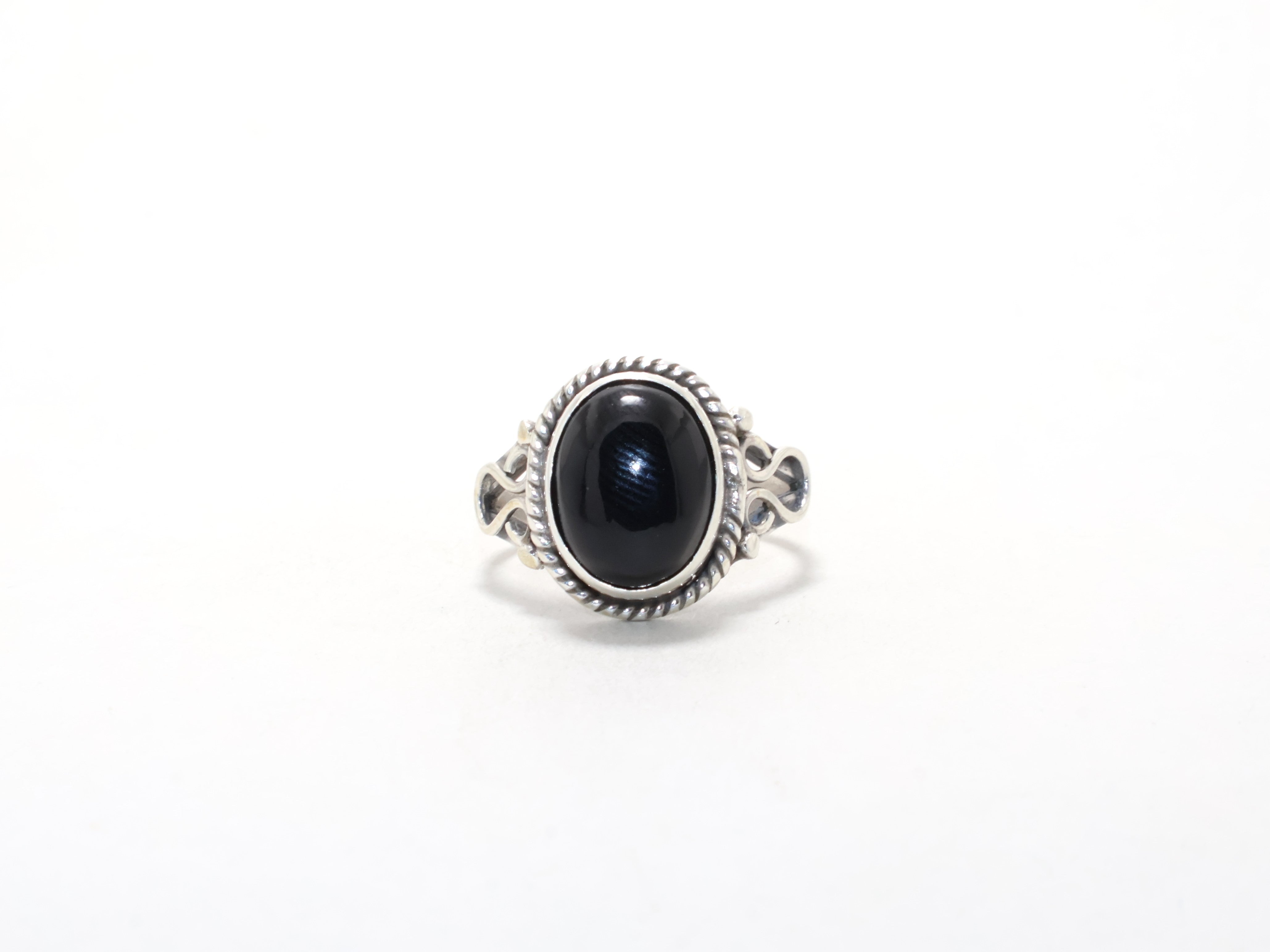 Schwarzer Onyx Stacking Ring Edelsteinring Cocktailring Bohemian Ring 925 Sterling Silber Geschenk für Sie