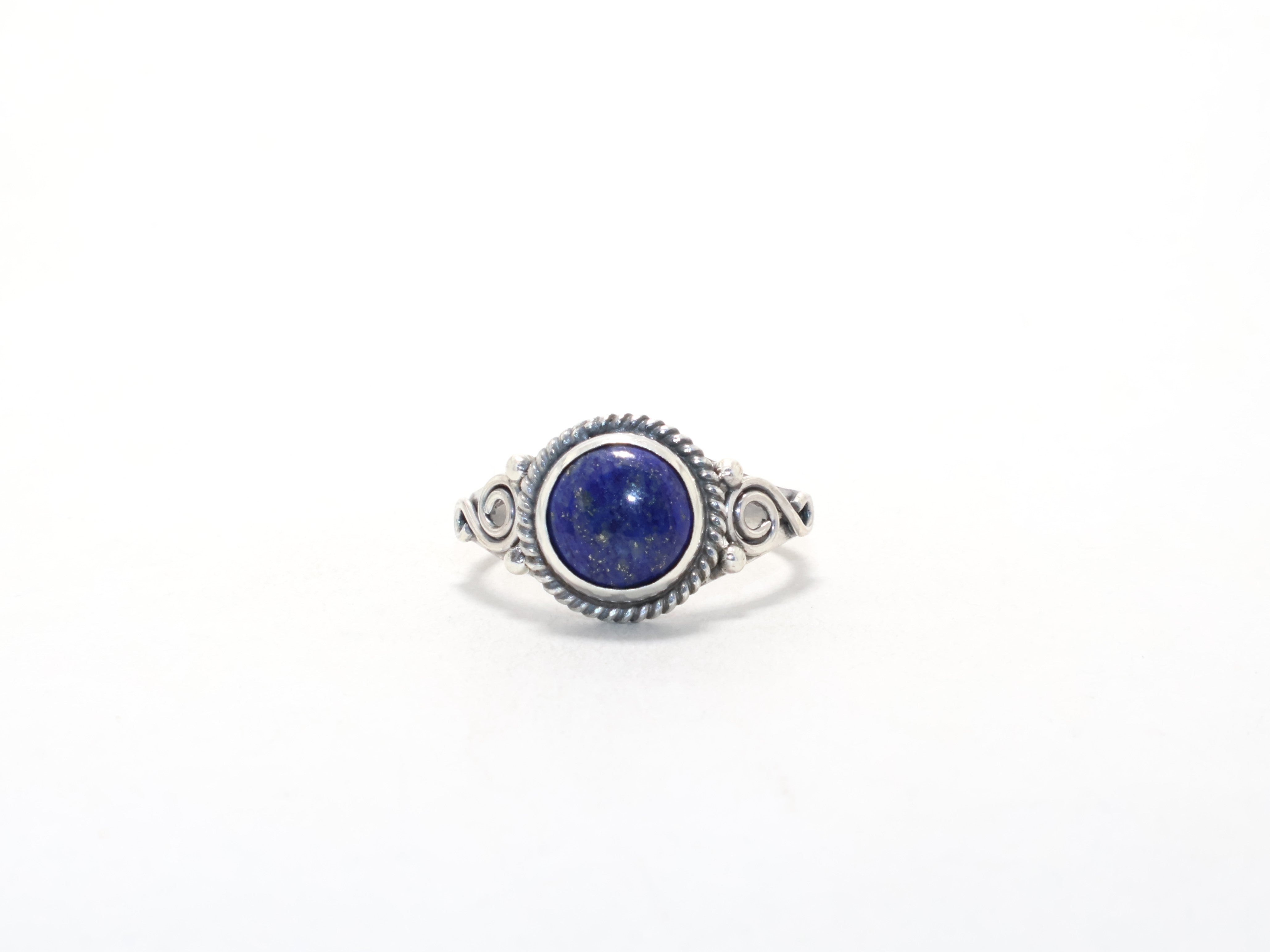 Silber Lapislazuli Ring Cocktailring September Geburtsstein Handgefertigt Minimalistischer Schmuck Böhmischer Ring Edelsteinring