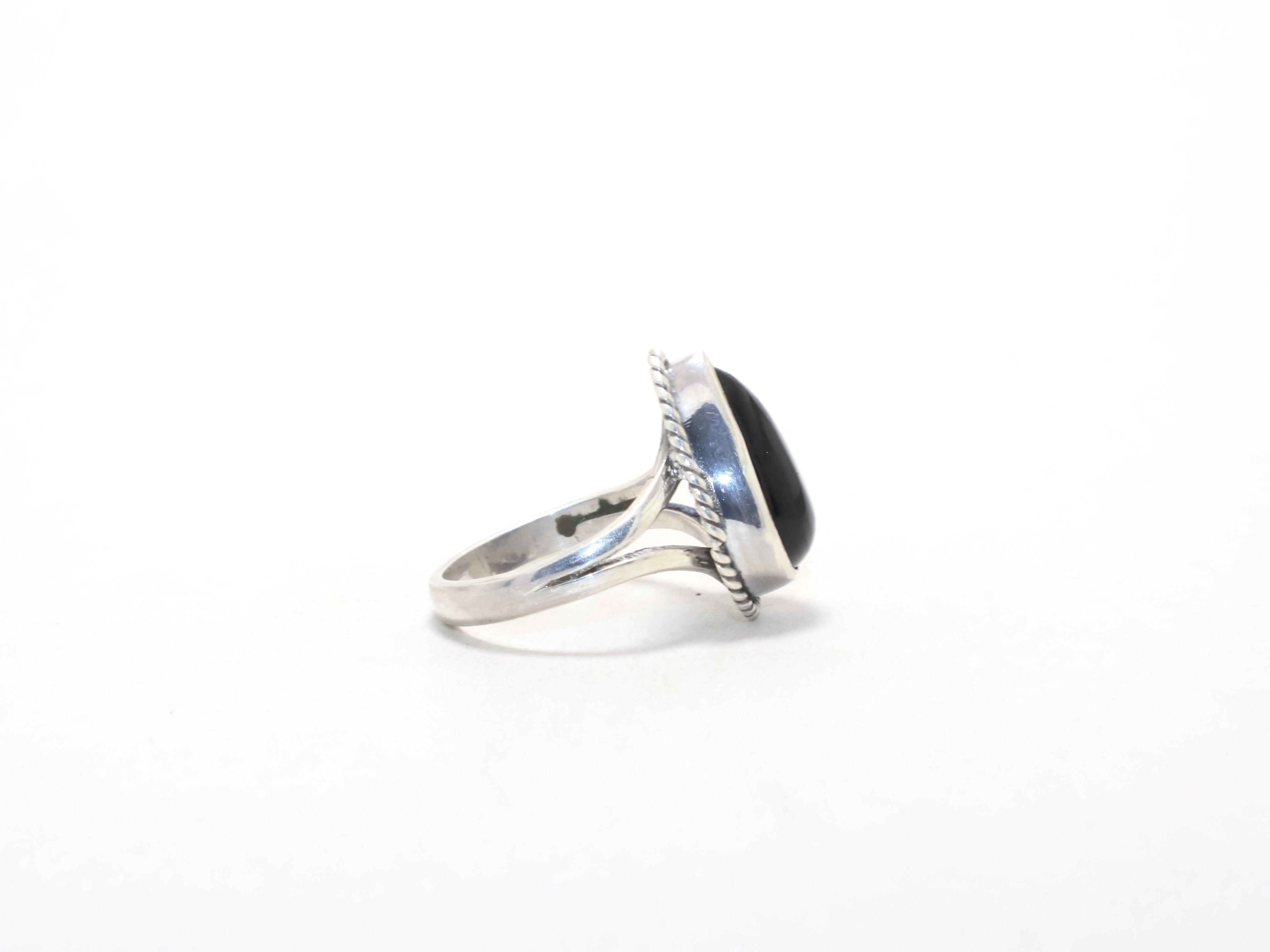 Echter schwarzer Onyx-Ring, Cocktailring, Geburtsstein Dezember, Verlobungsring, Freundschaftsring, Geschenk für jedermann, 925er Sterlingsilber