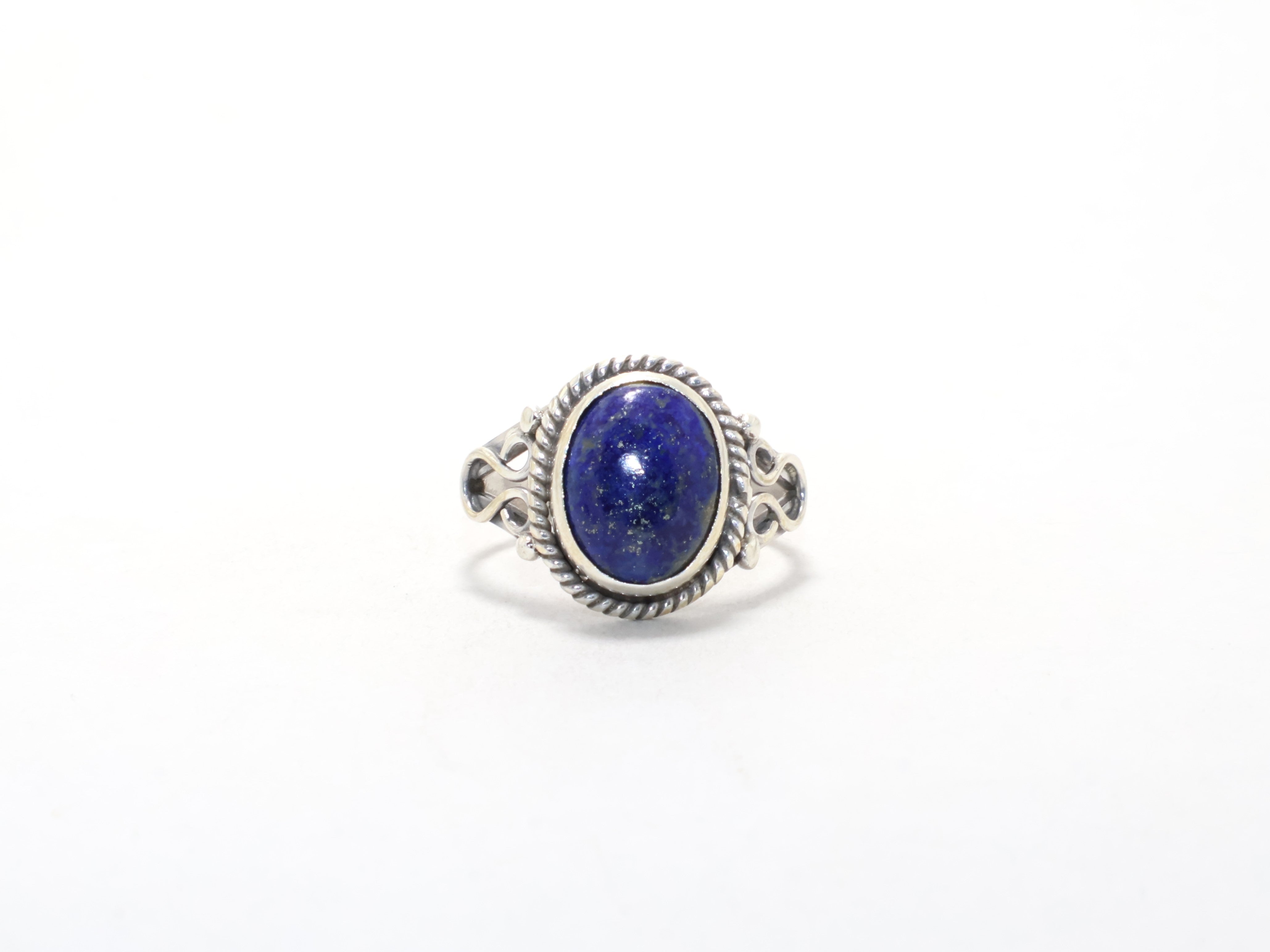 Echter blauer Lapislazuli Edelsteinring, Böhmischer Ring, September-Geburtsstein, Alltagsring, zierlicher Ring