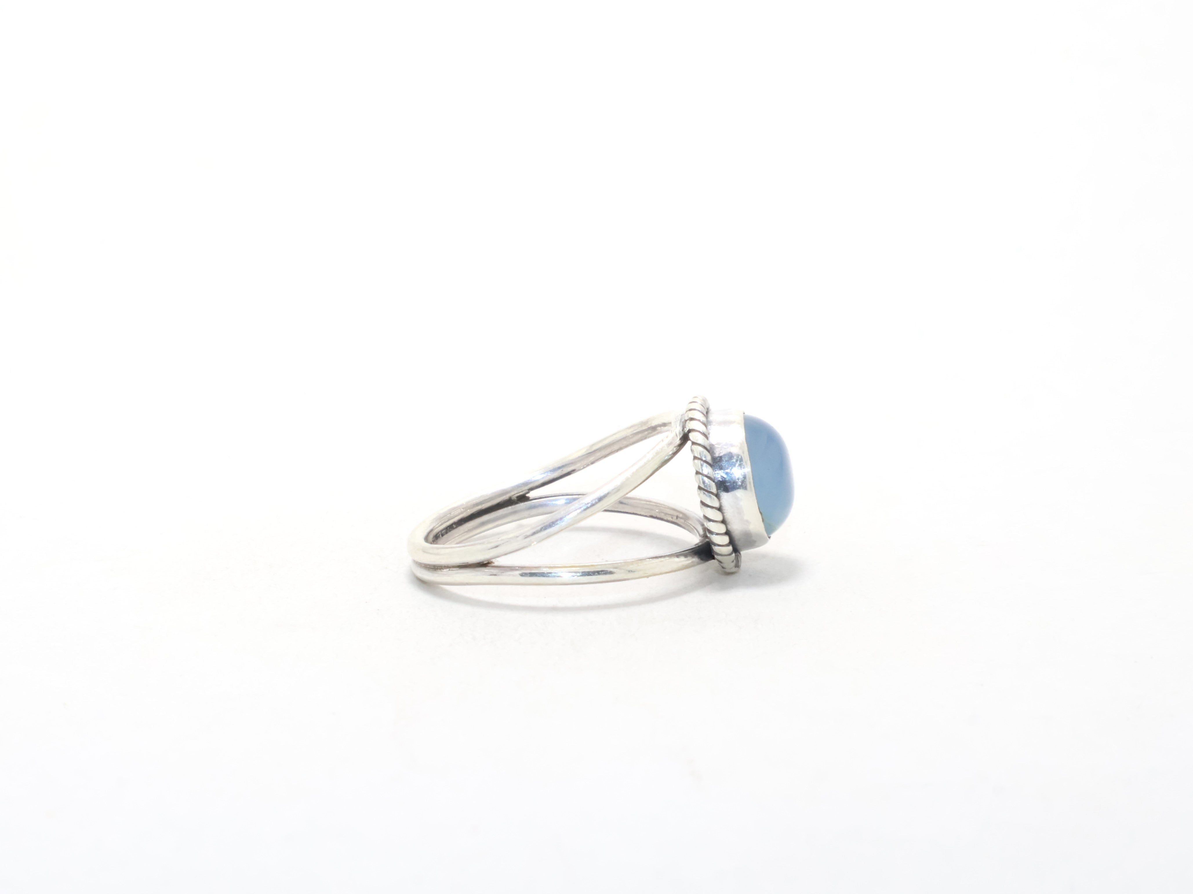 Aqua Chalcedoon Edelsteen Ring Boheemse Ring 925 Sterling Zilver Juni Geboortesteen Handgemaakte Ring Cocktail Ring Minimalistische Ring