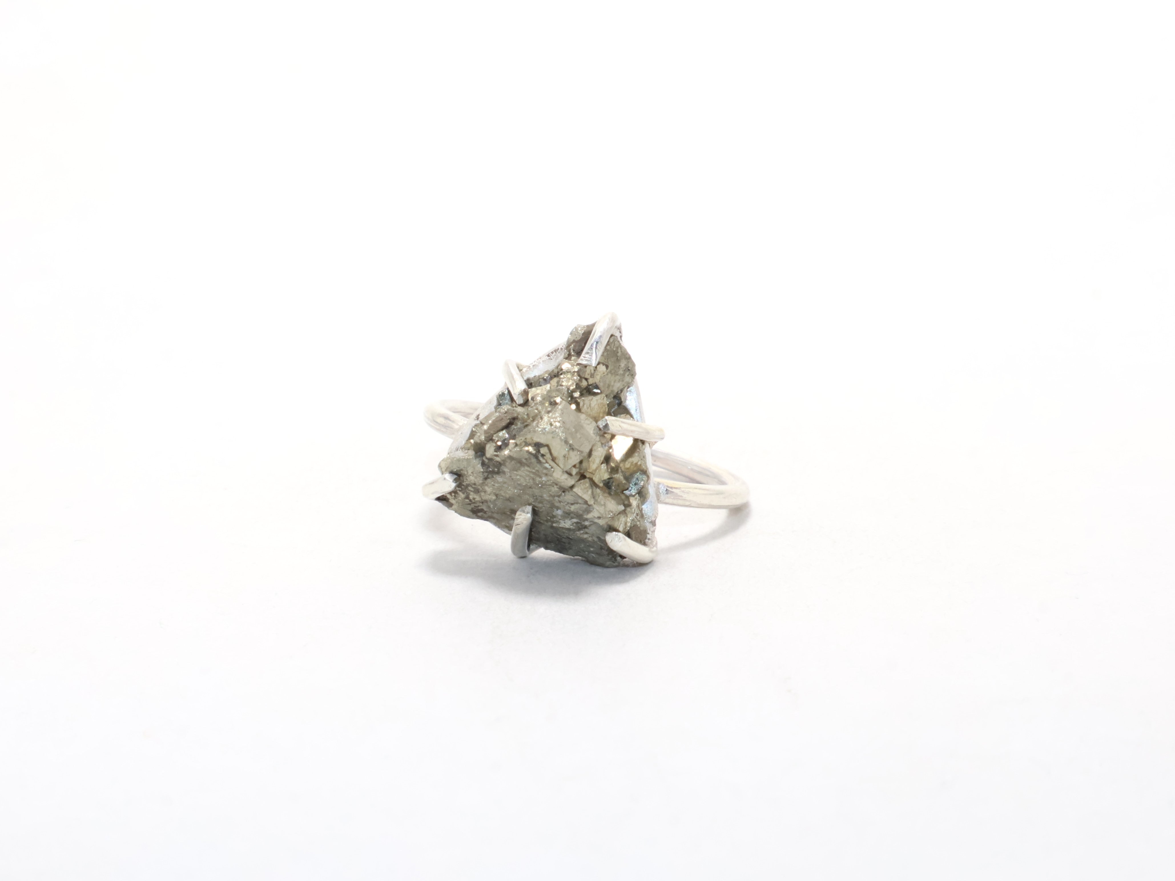 Roh Pyrit Silberring, Schmuck mit Rohstein, 925 Sterling Silber, Geburtssteinring, Böhmischer Ring, Versprechensring, Geschenk für Sie