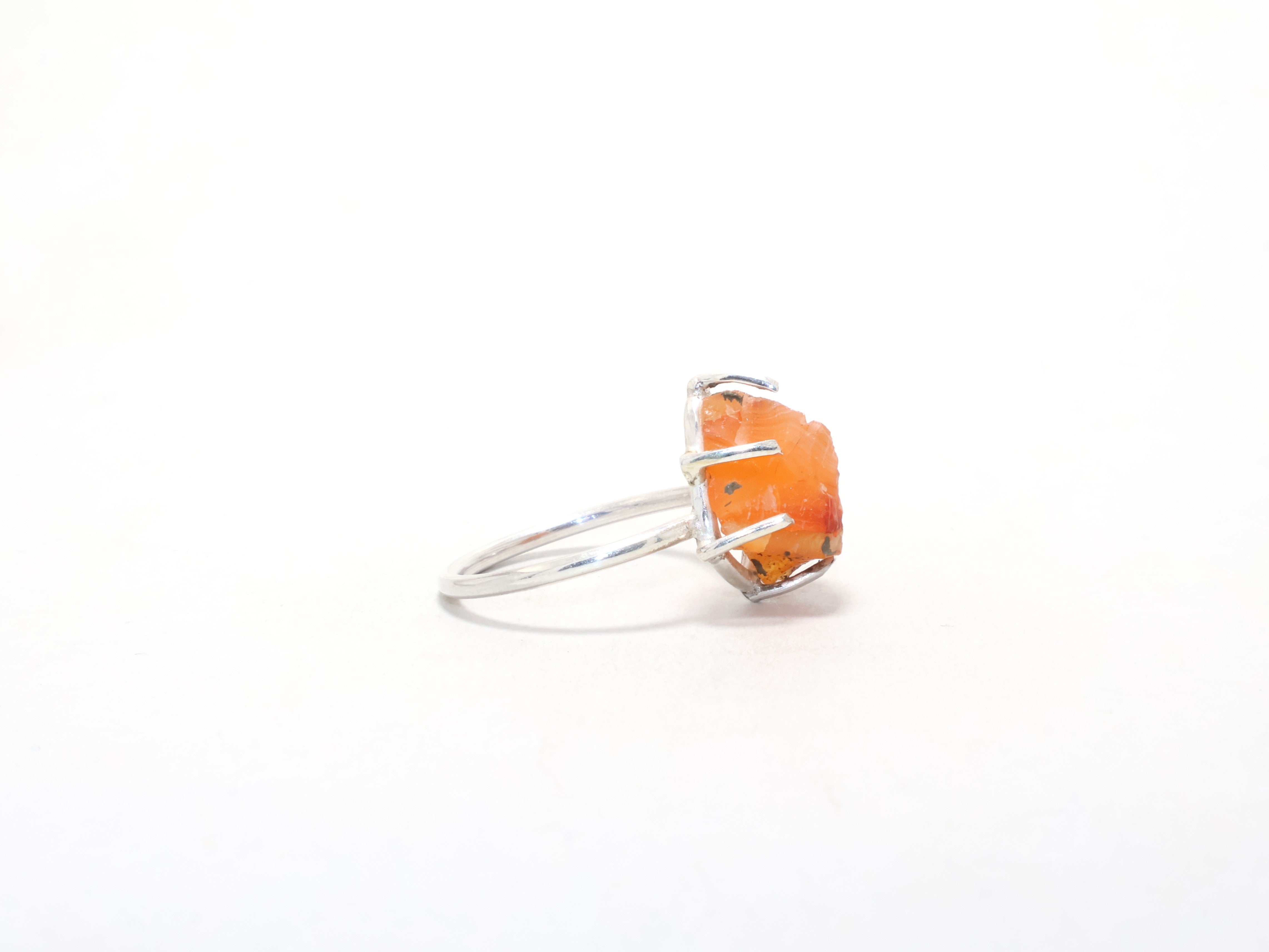 Echter Karneol Edelsteinring 925 Sterling Silber Handgemachter Ring Geburtssteinring Bohemian Ring Geschenk für Sie