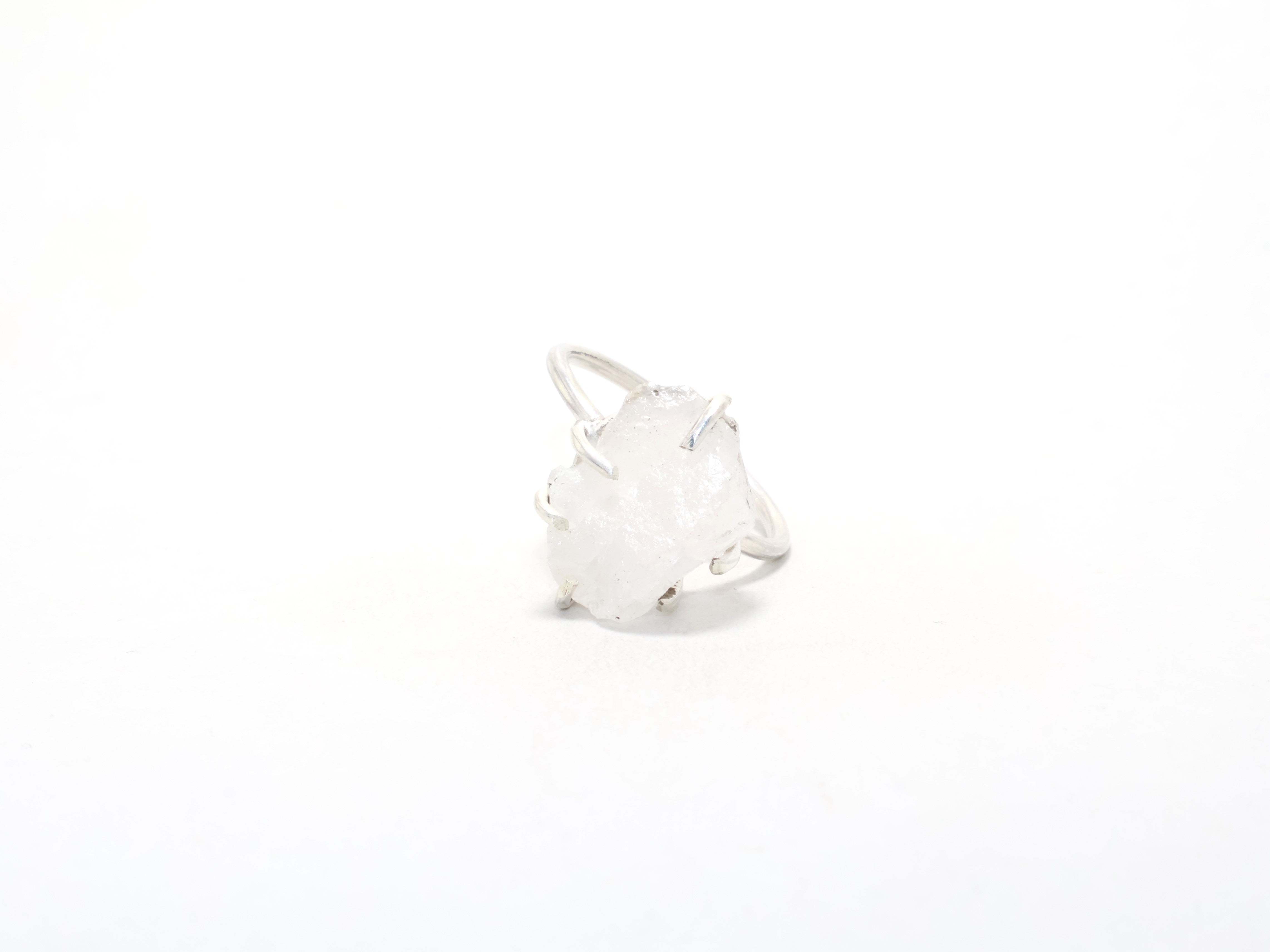 Kristallquarz Handgemachter Ring Zierlicher Ring Silberschmuck 925 Sterling Silber Edelsteinring