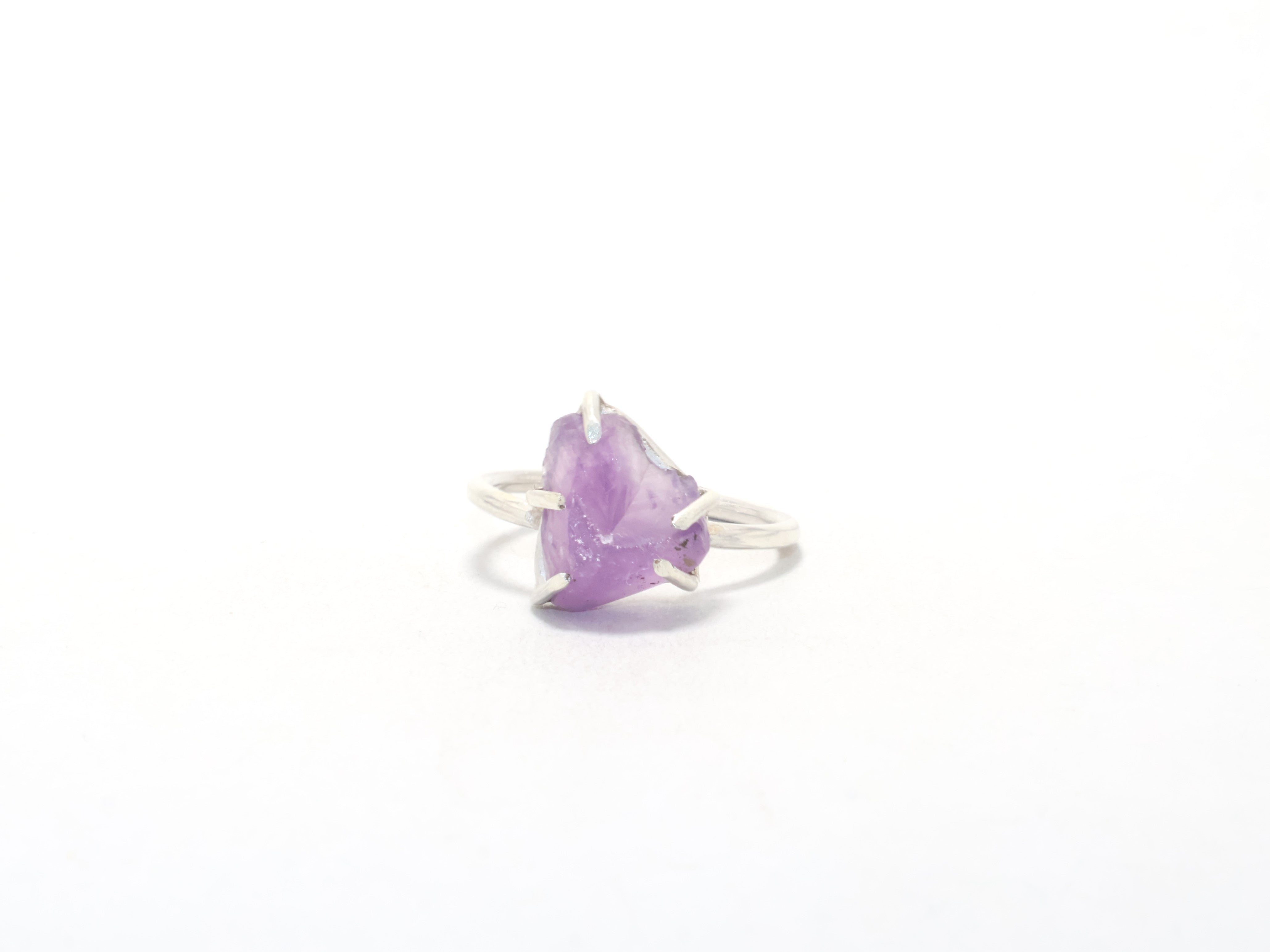 Natürlicher Amethyst Designerring Februar Geburtssteinring Edelsteinring 925 Sterling Silber Minimalistischer Ring