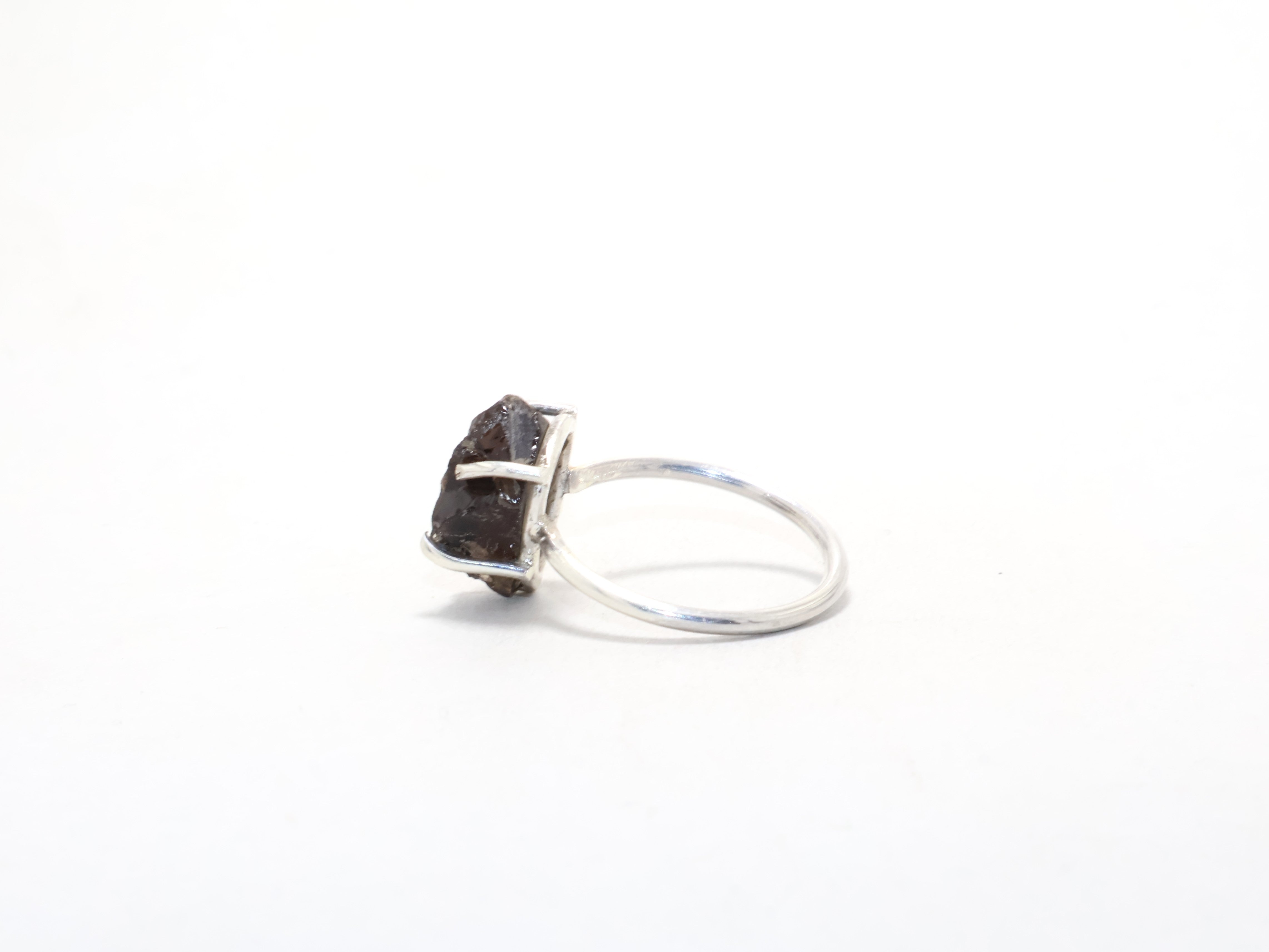 Silber Rauchquarz Ring Boho Kristallring Edelsteinring 925 Sterling Silber Geschenkartikel Verlobungsring