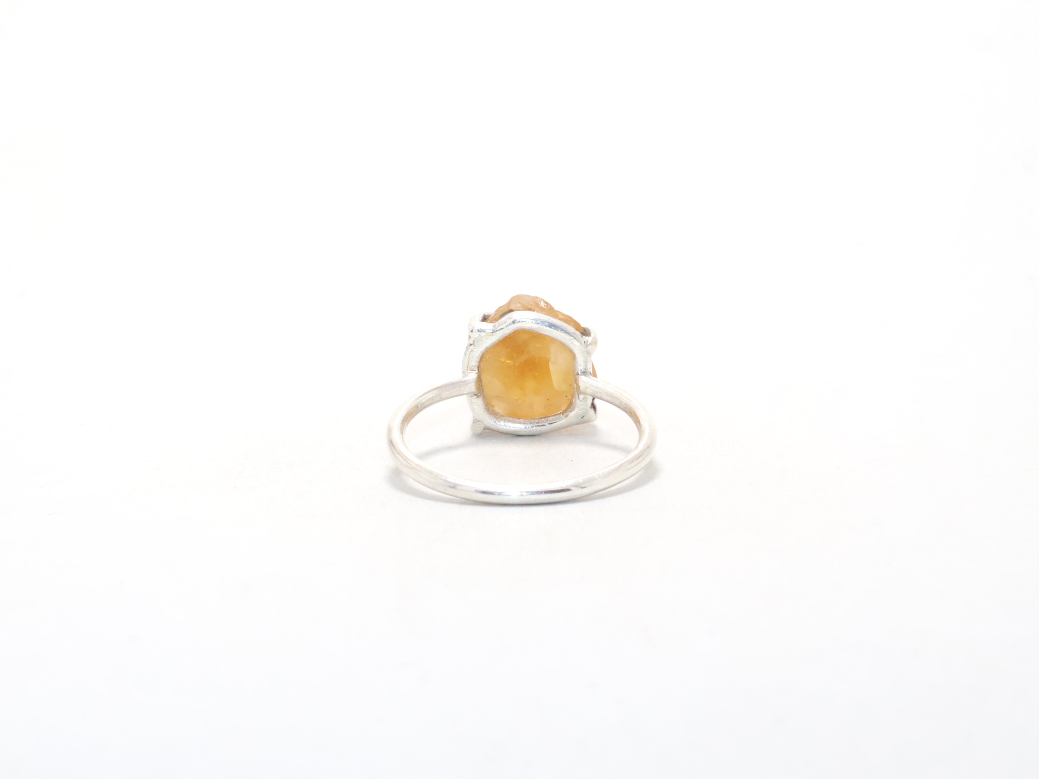 Handgemachter Ring aus natürlichem Citrin, Geburtsstein November, minimalistischer Ring aus 925er Sterlingsilber, Geschenk für Sie