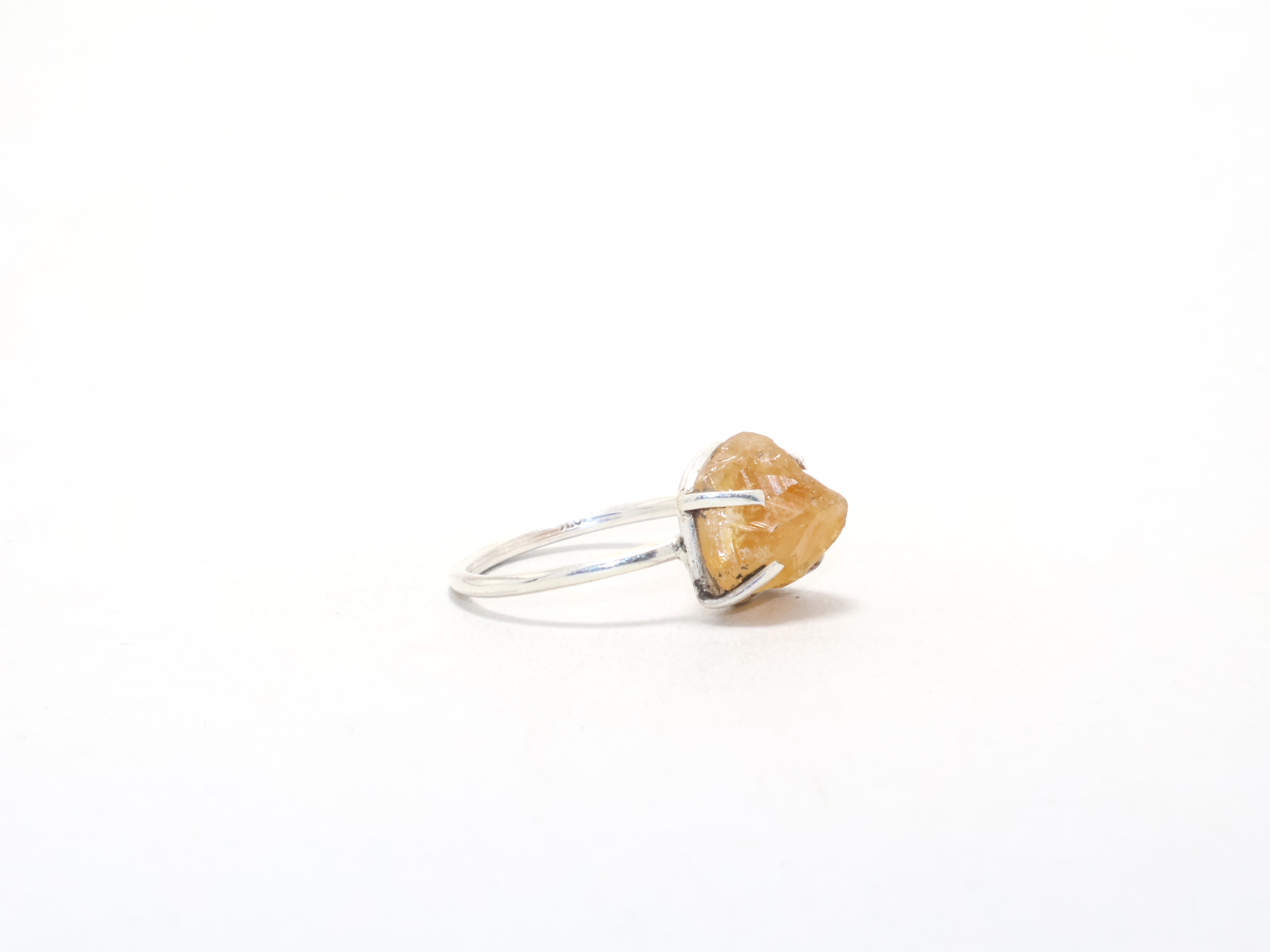 Handgemachter Ring aus natürlichem Citrin, Geburtsstein November, minimalistischer Ring aus 925er Sterlingsilber, Geschenk für Sie