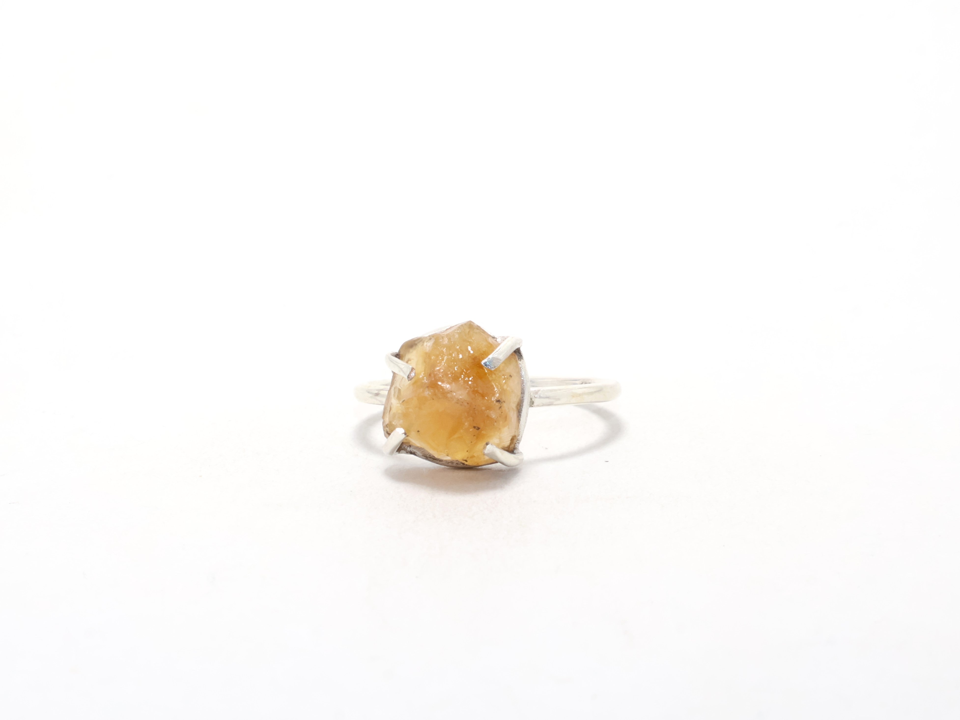 Handgemachter Ring aus natürlichem Citrin, Geburtsstein November, minimalistischer Ring aus 925er Sterlingsilber, Geschenk für Sie