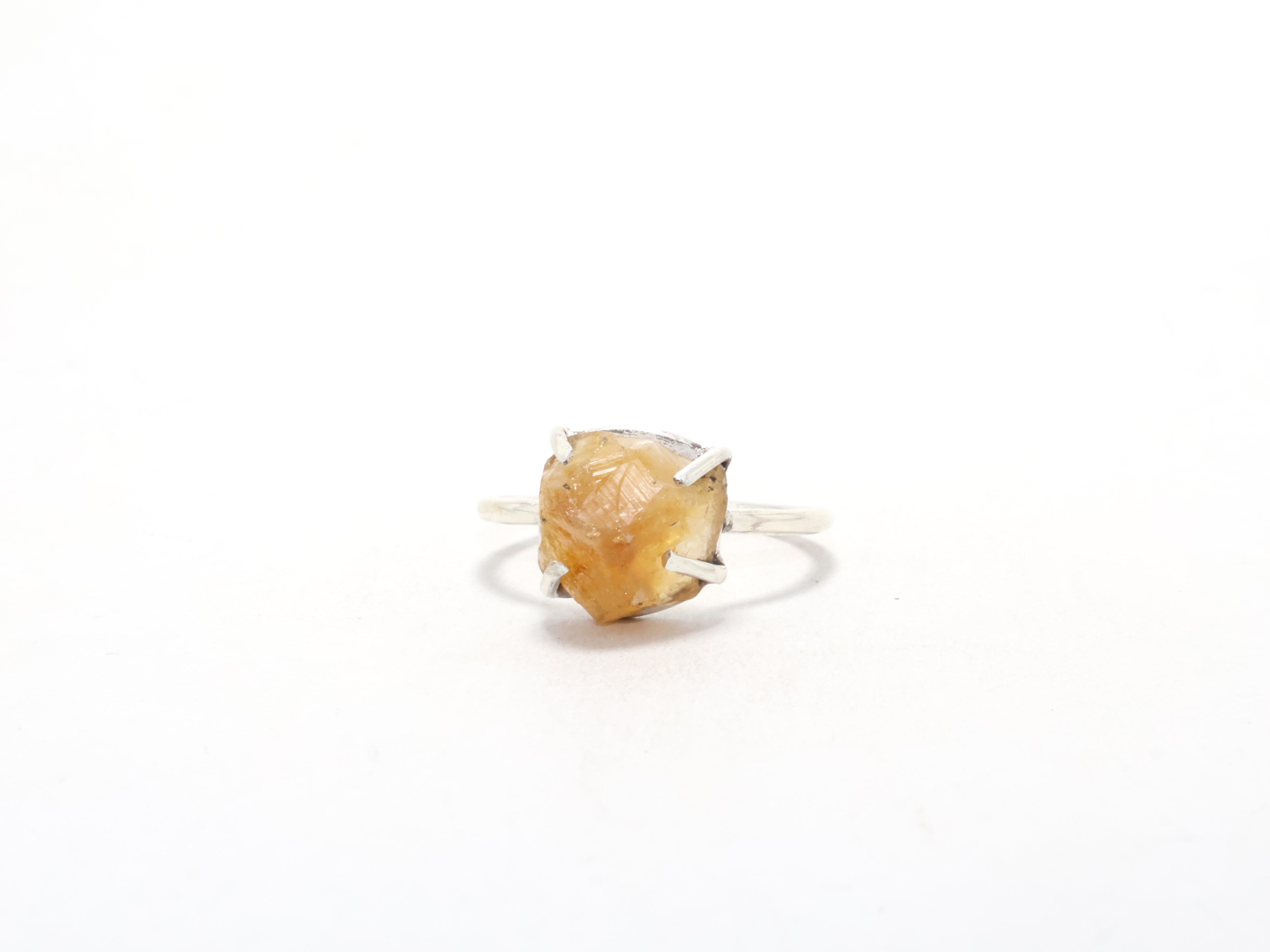 Handgemachter Ring aus natürlichem Citrin, Geburtsstein November, minimalistischer Ring aus 925er Sterlingsilber, Geschenk für Sie