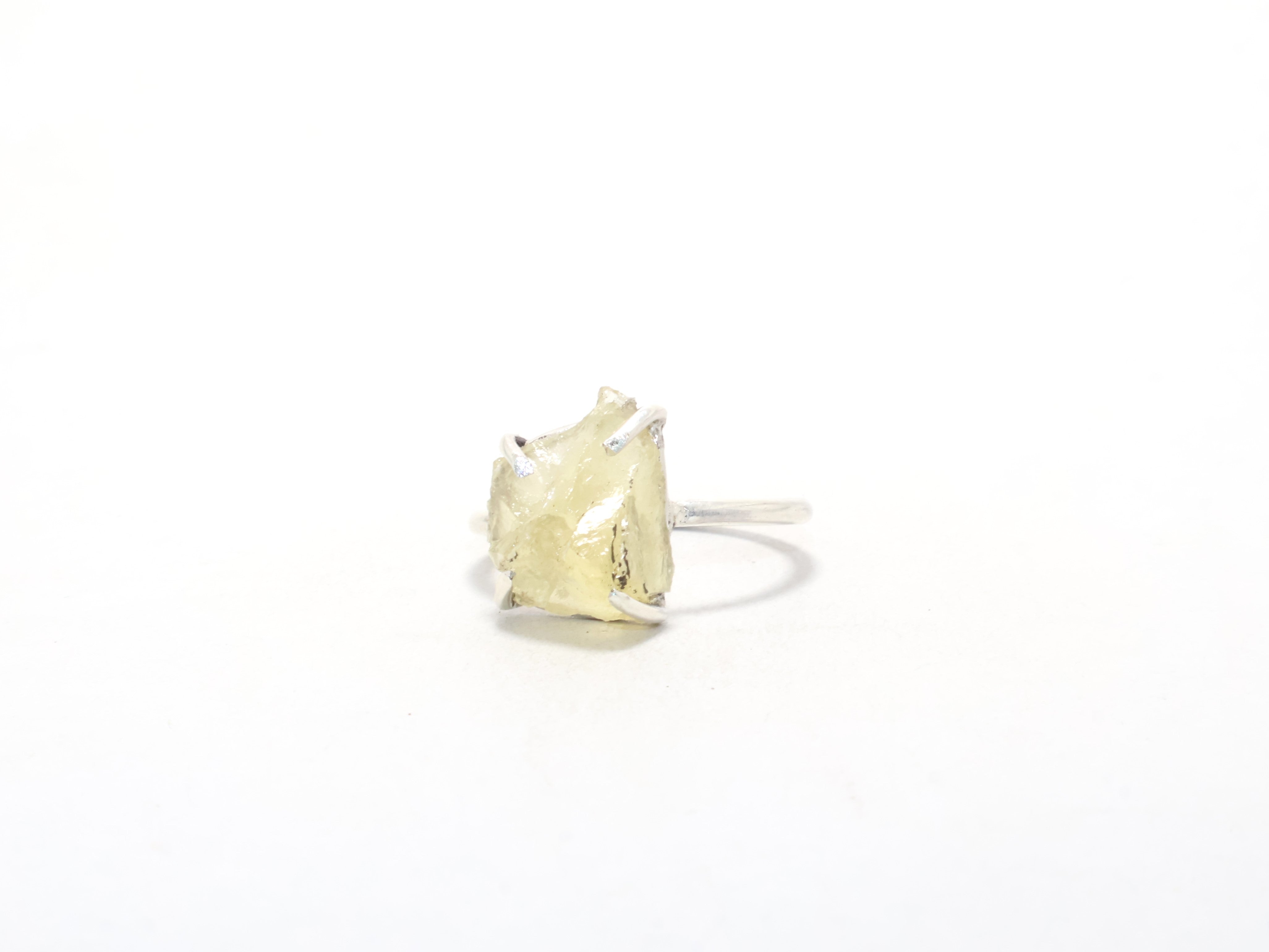 Handgefertigter Zitronenquarz-Silberring Verlobungsring Cocktailring 925 Sterling Silber Edelsteinring