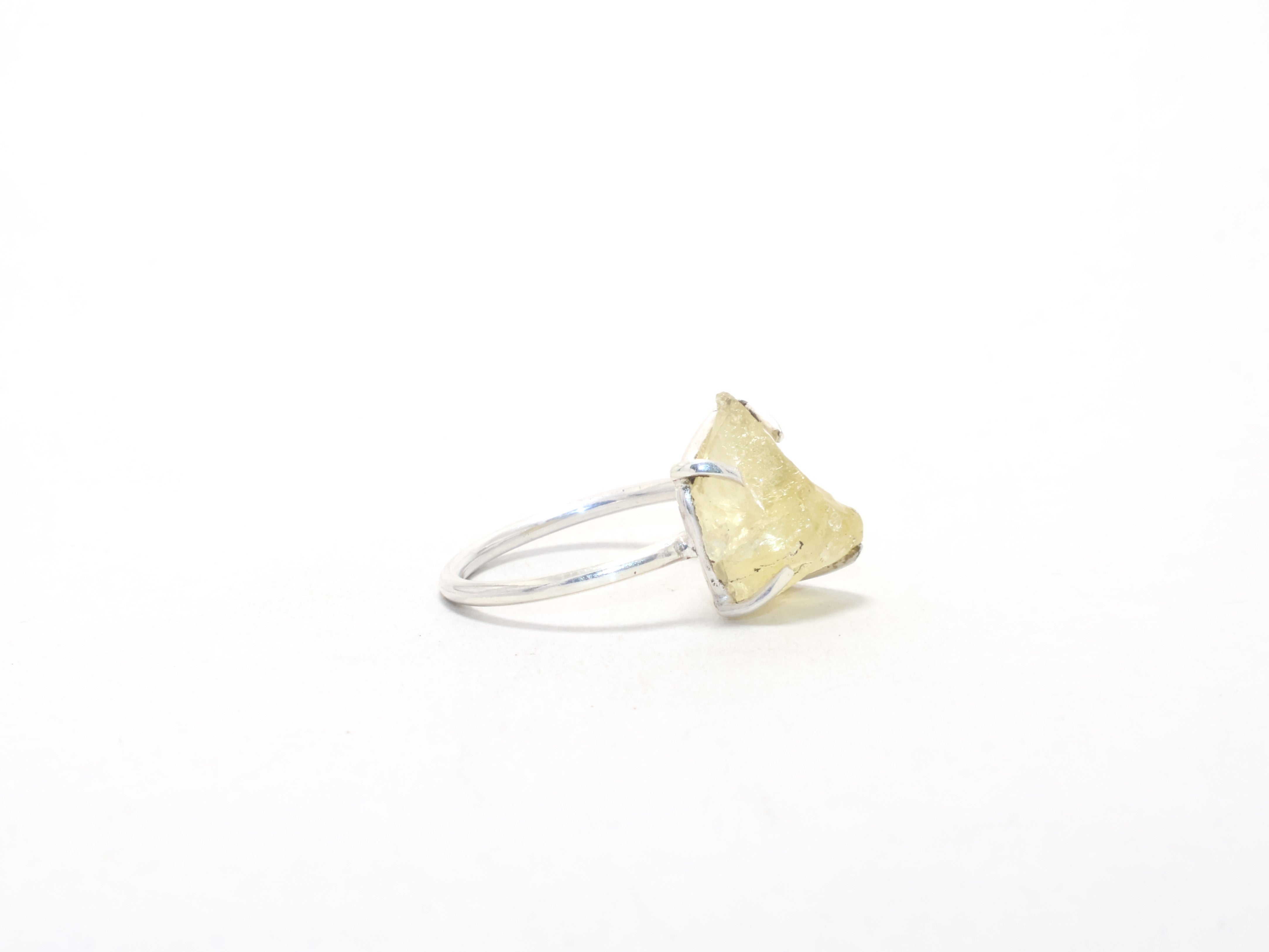 Handgefertigter Zitronenquarz-Silberring Verlobungsring Cocktailring 925 Sterling Silber Edelsteinring