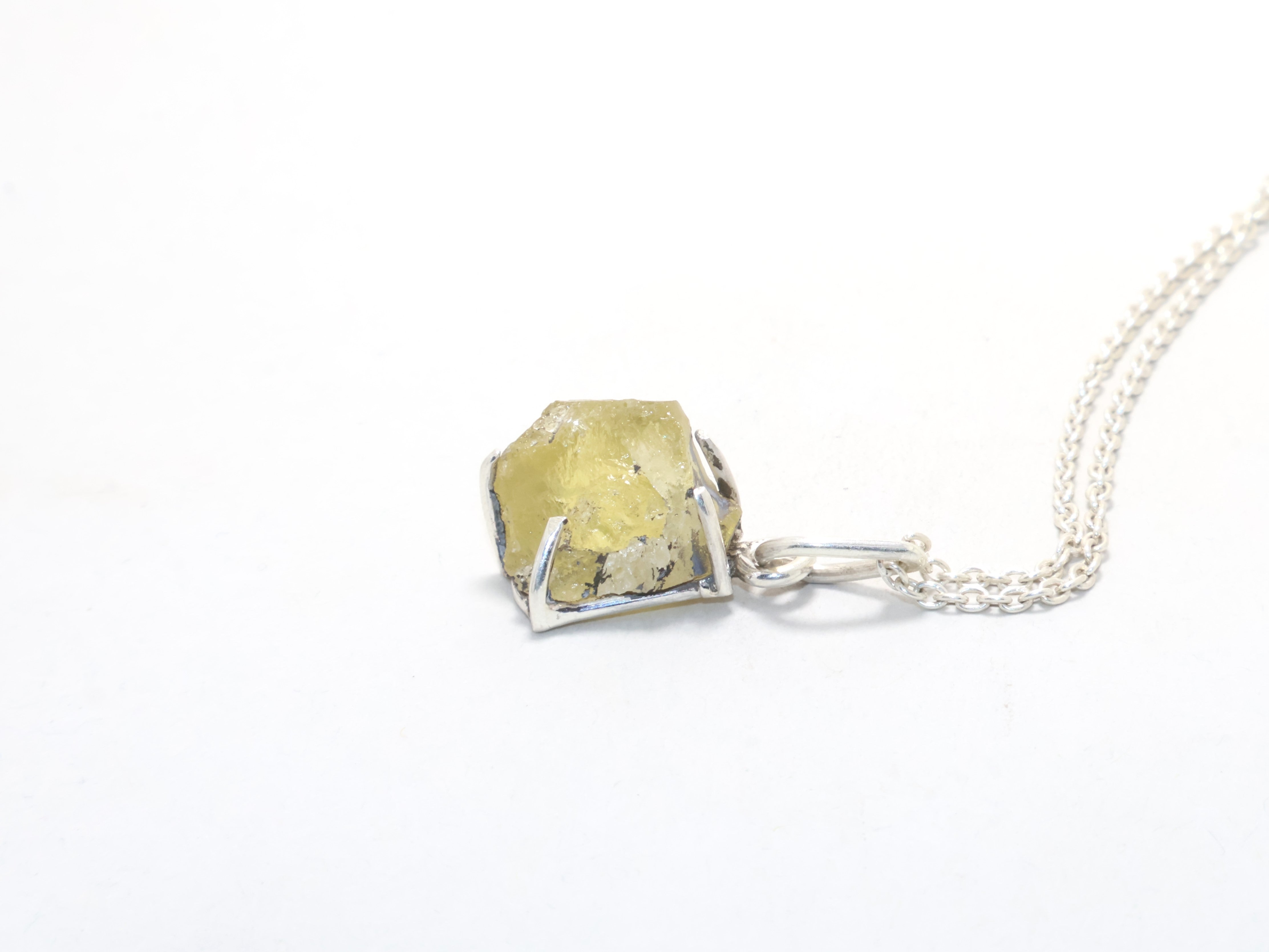 Zitronenquarz-Silber-Halskette 925er Sterling Silber Modekette Damen Schmuck Geschenkidee Freundschaftsgeschenk Geschenk für Sie Anhänger