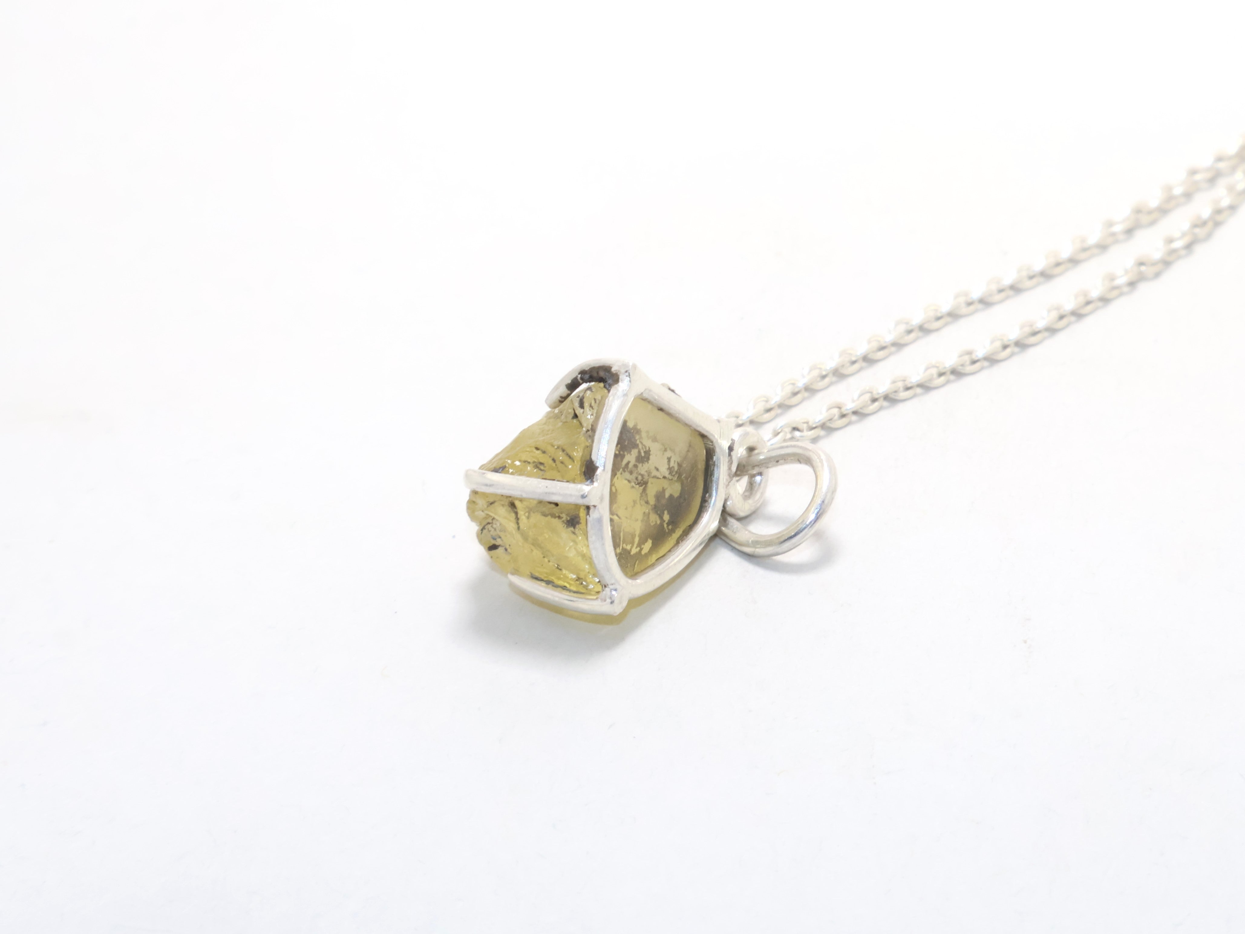Zitronenquarz-Silber-Halskette 925er Sterling Silber Modekette Damen Schmuck Geschenkidee Freundschaftsgeschenk Geschenk für Sie Anhänger