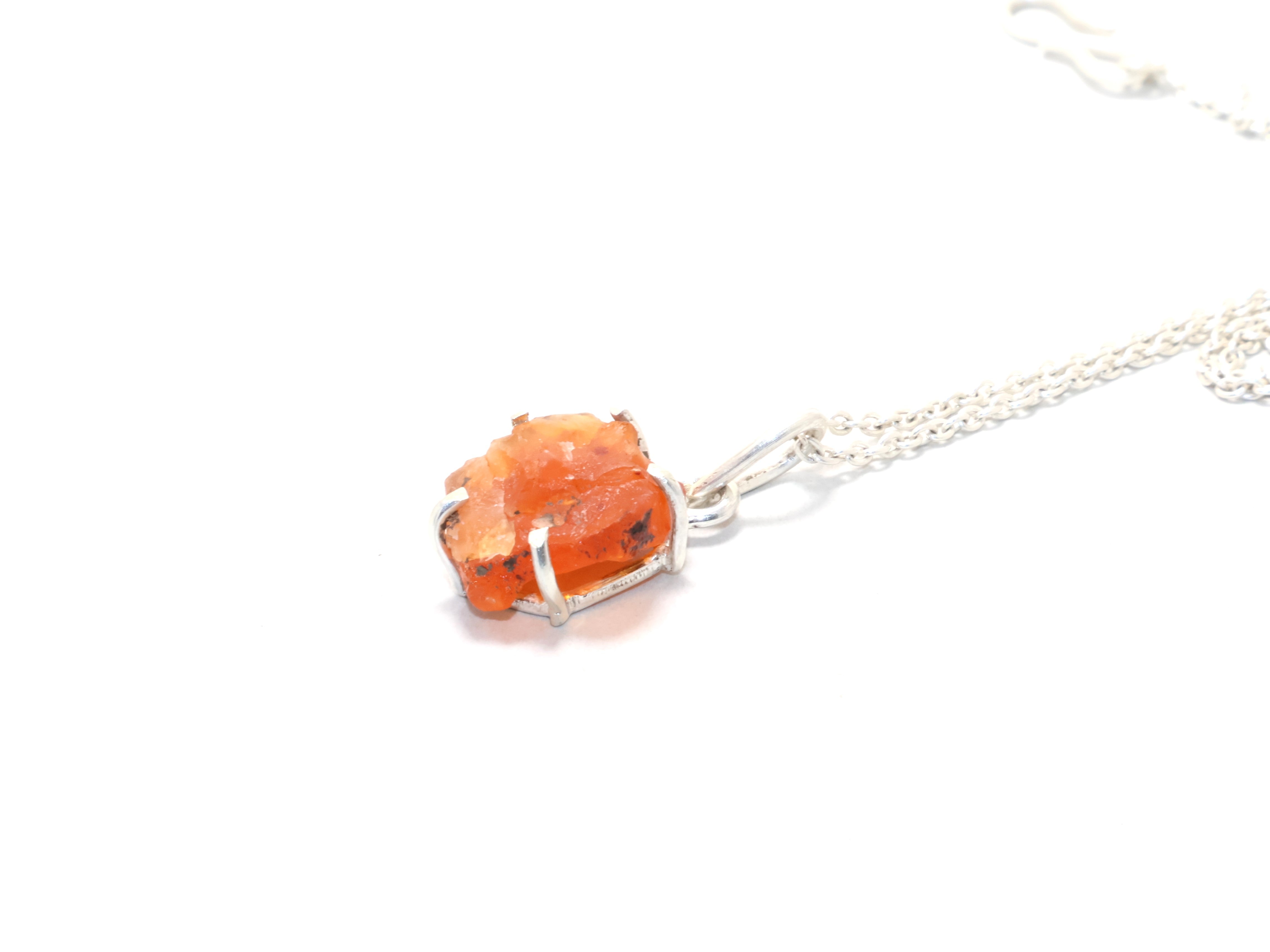 Rohe Karneol Halskette Juli Geburtsstein Halskette Zierliche Anhänger Geschenkartikel 925 Sterling Silber Edelstein Halskette Böhmische Halskette