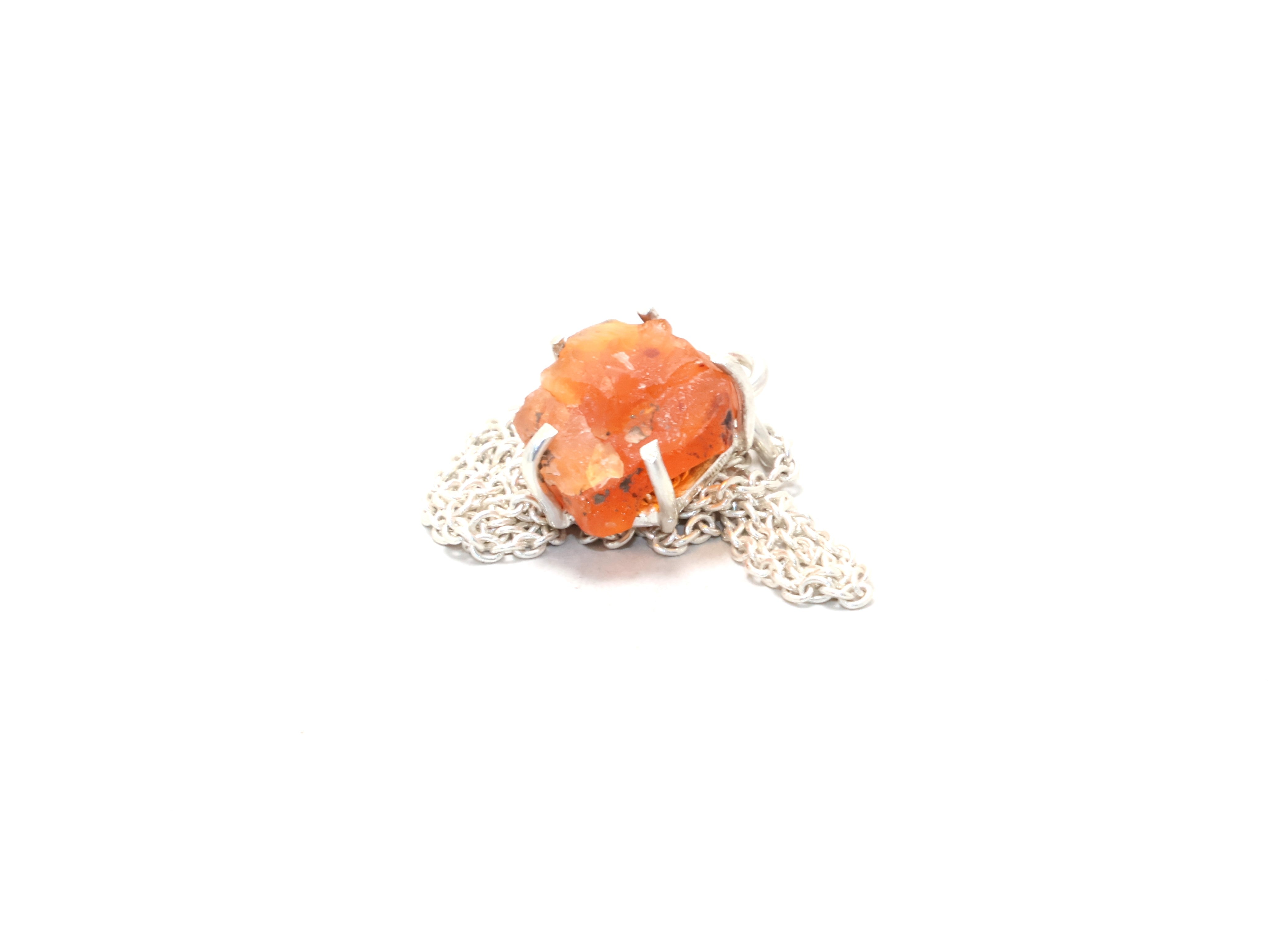 Rohe Karneol Halskette Juli Geburtsstein Halskette Zierliche Anhänger Geschenkartikel 925 Sterling Silber Edelstein Halskette Böhmische Halskette