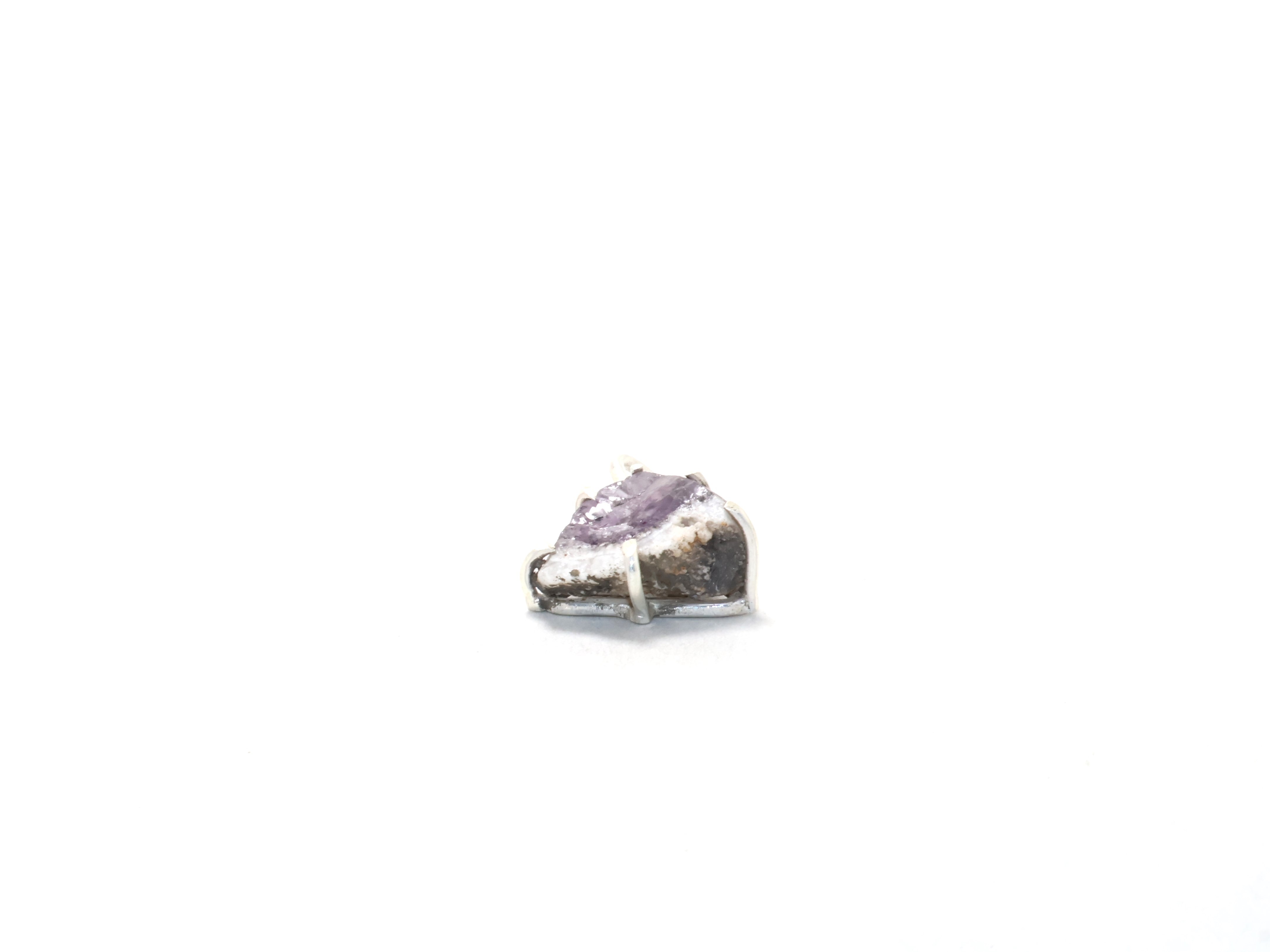Halskette aus rohem Amethyst für Damen, Geburtsstein-Halskette, Geschenk für sie, violetter Edelsteinschmuck, 925er Sterling Silber Brautjungfern-Halskette