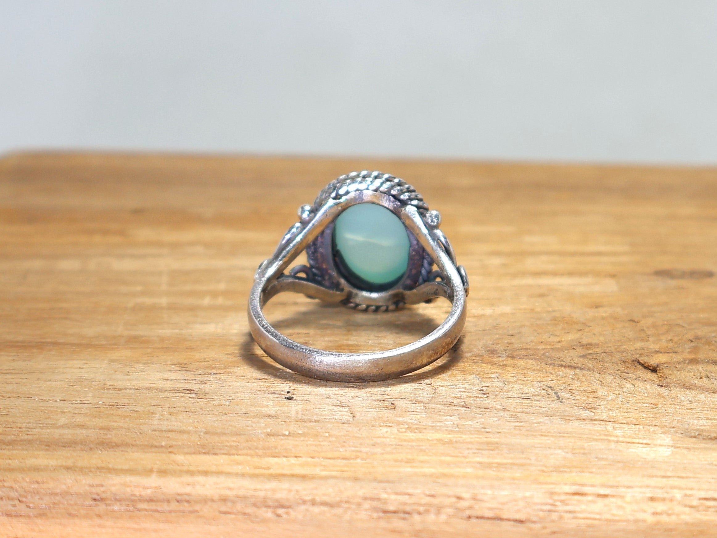 925er Sterling Silber Ring Aqua Chalcedon Ring Handgemachter blauer Stein Ovaler Ring Jubiläumsgeschenk Ring Natürlicher Edelstein Ring