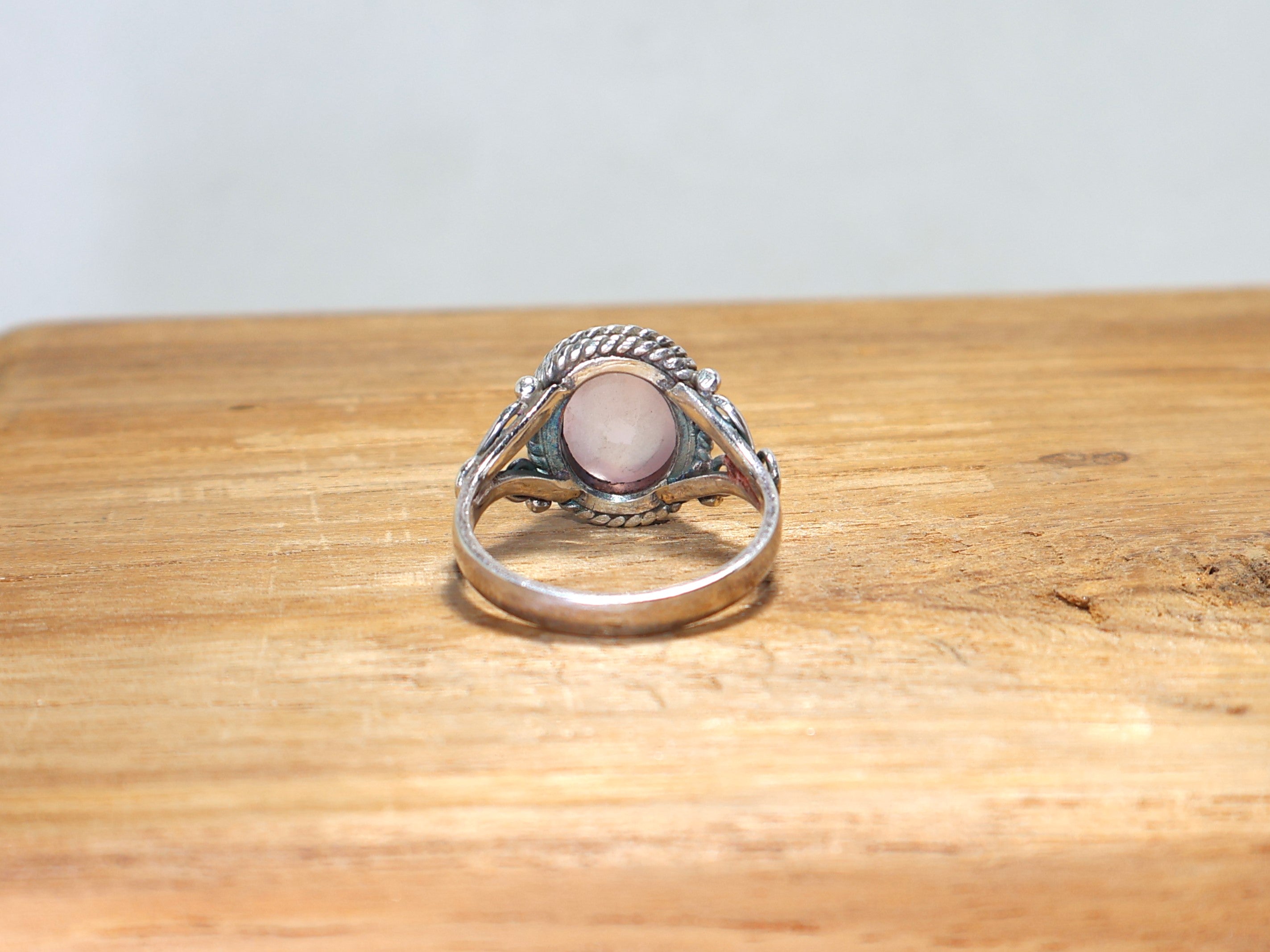 Natur Rosenquarz Silberring 925 Sterling Silber Ring Handgefertigter Designerring Rosa Edelsteinring Einzigartiger Ring Echter Rosenquarz Ring