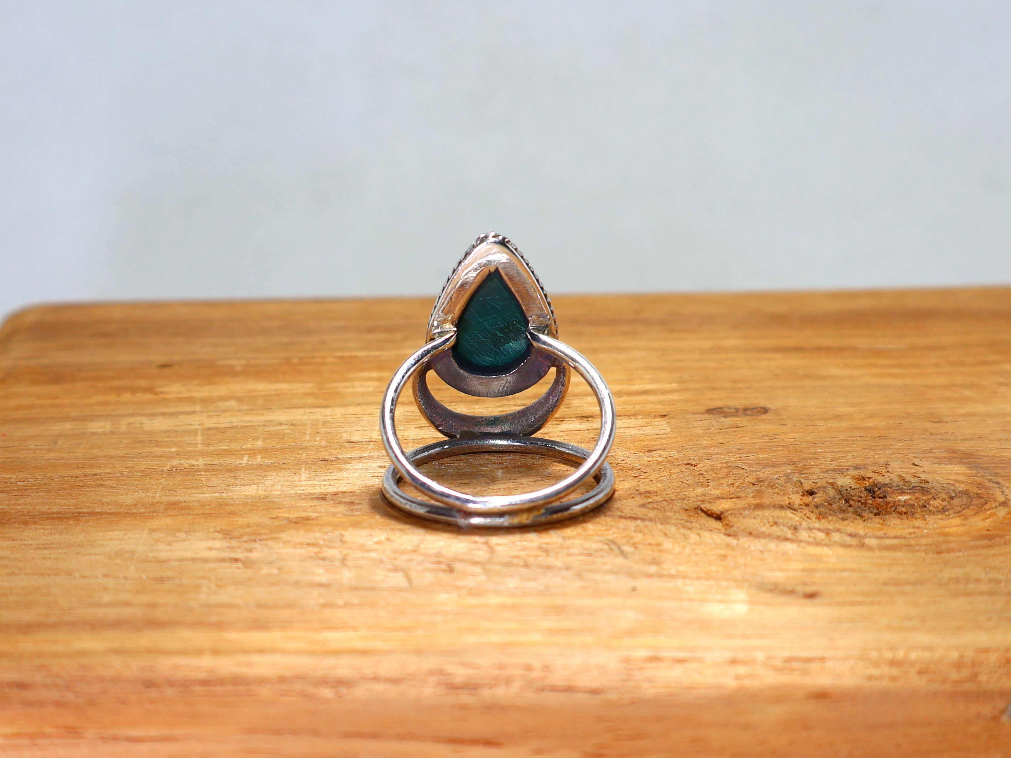 Natur Malachit Ring Handgefertigter Silberring Grüner Edelstein 925 Sterling Silber Ring Jubiläumsring Geschenk für Sie, Cocktailring