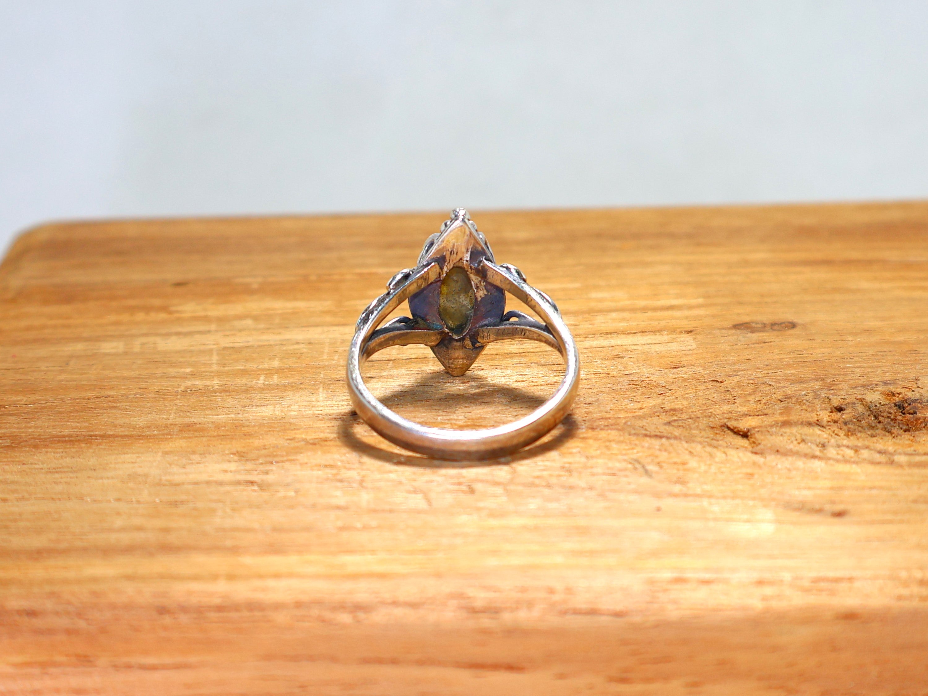 Marquise Labradorit Silberring 925 Sterling Silberring Handgefertigter Ring Blauer Feuer-Labradorit Natur Edelsteinring Designer-Ring