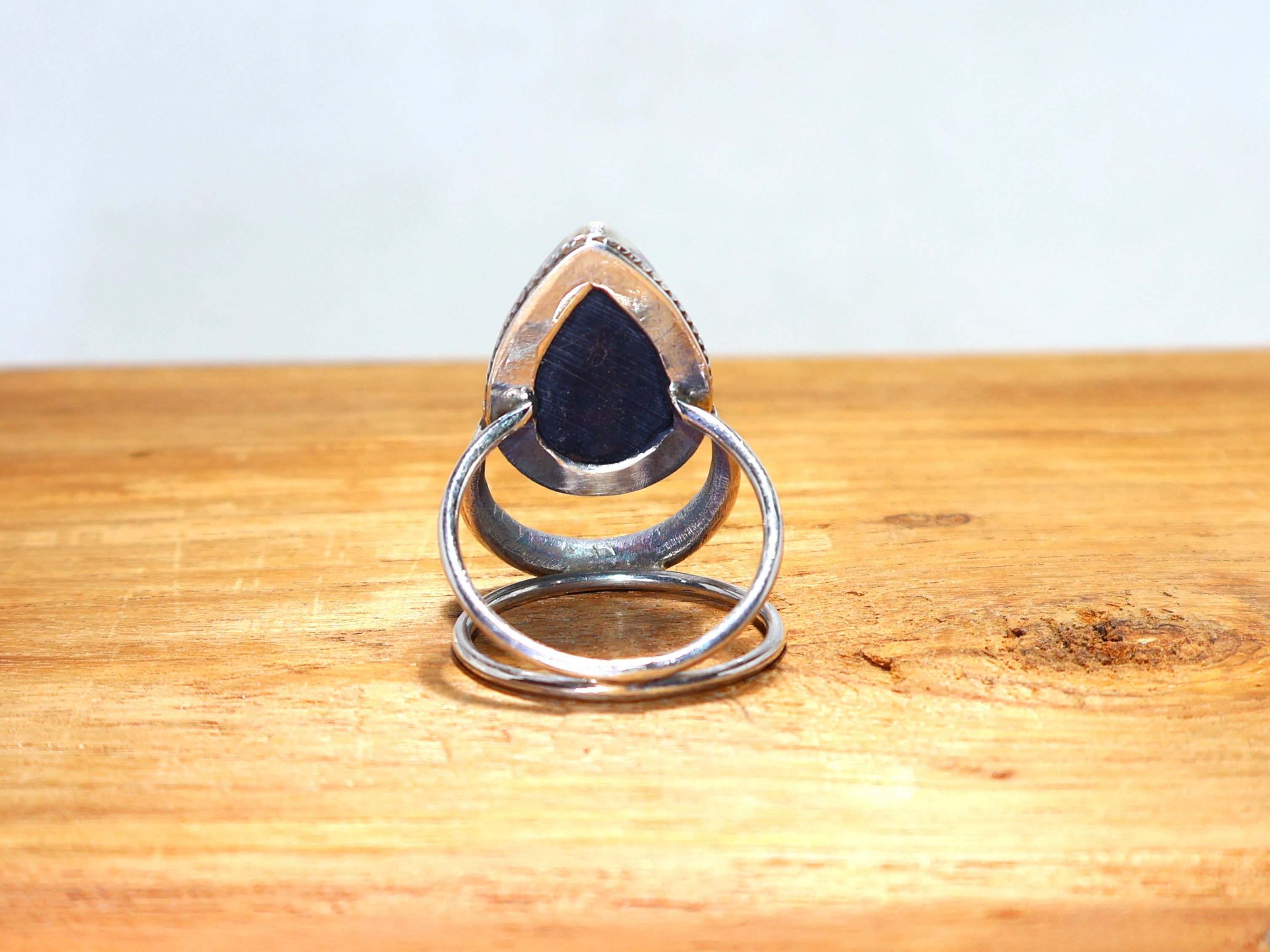 Druppelvormige Abalone Schelp Ring 925 Sterling Zilveren Ring Handgemaakte Zilveren Ring Voor Vrouwen Edelsteen Ring, Boho Ring