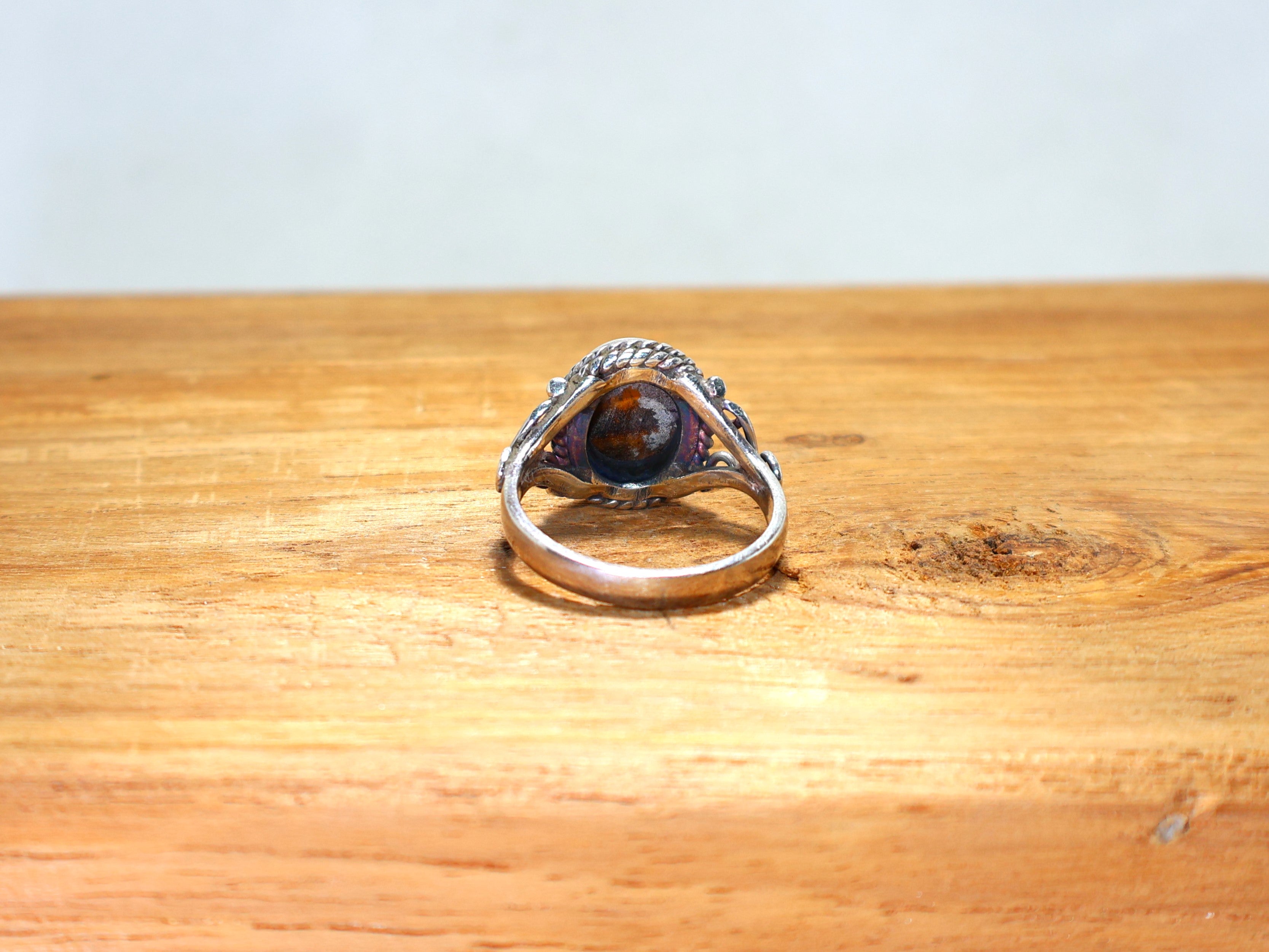 Natur Tigerauge Ring Boho Silberring Oval Cabochon Ring 925 Sterling Silber Handgemachter Gelber Edelsteinring Geschenk Für Sie
