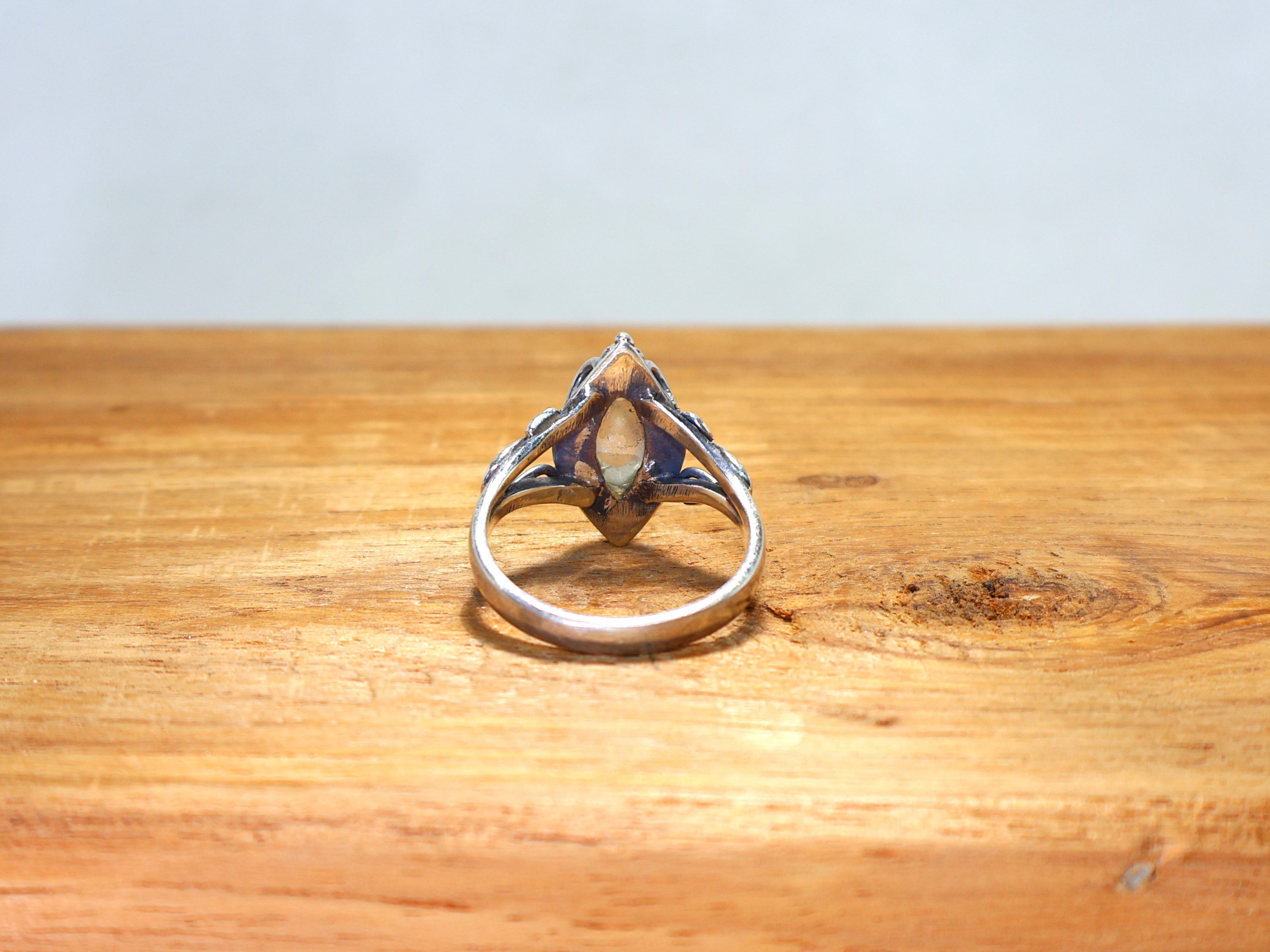 Kristallquarz-Silberring 925er Sterling Massivsilber Marquise-Edelsteinring Handgemachter Ring für Frauen Designerring