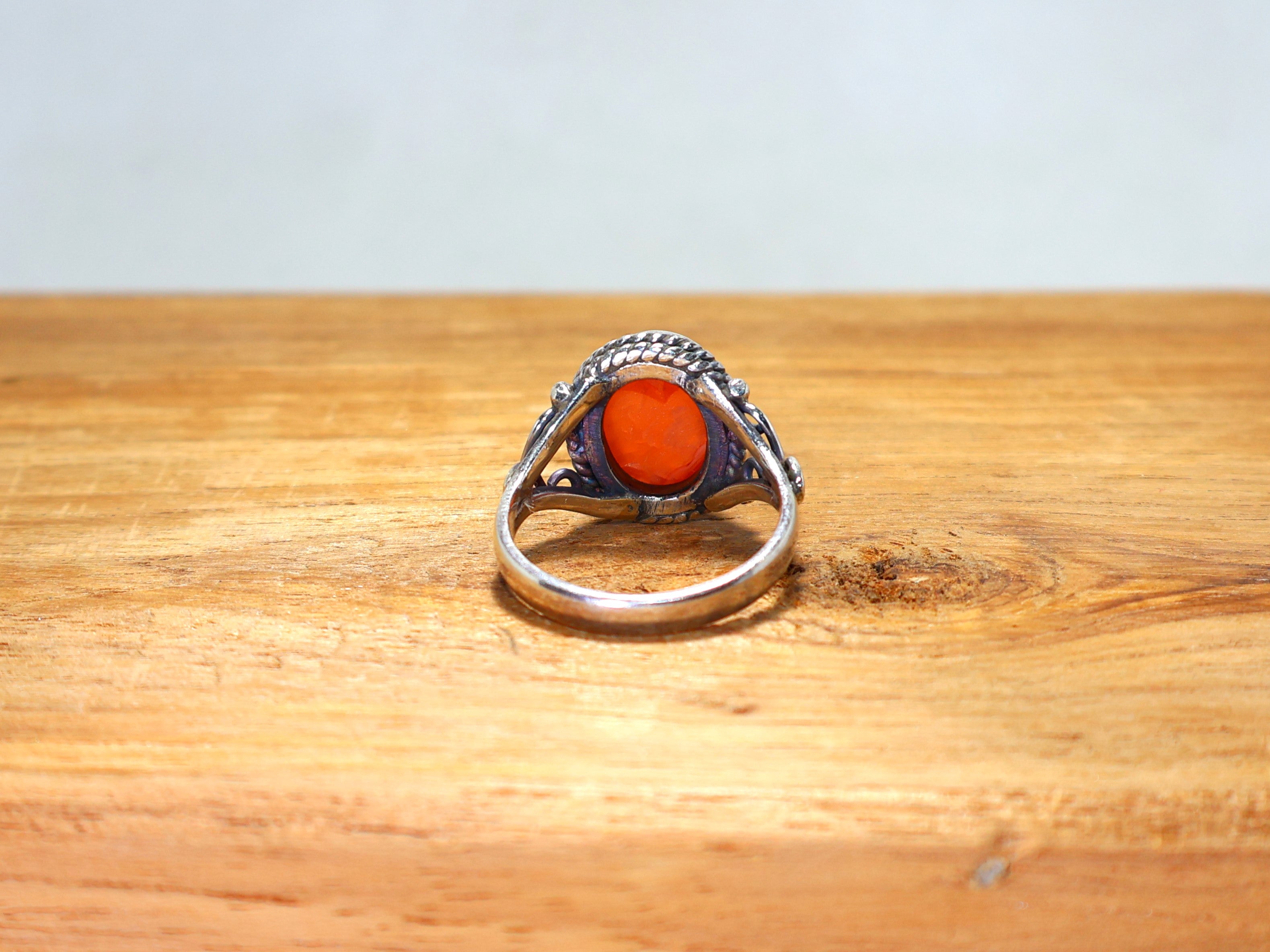 Natur Karneol Ring 925 Sterling Silber Einzigartiger Ring für Damen Edelstein Ring Handgemachter Ring Oranger Karneol Versprechensring Geburtssteinring
