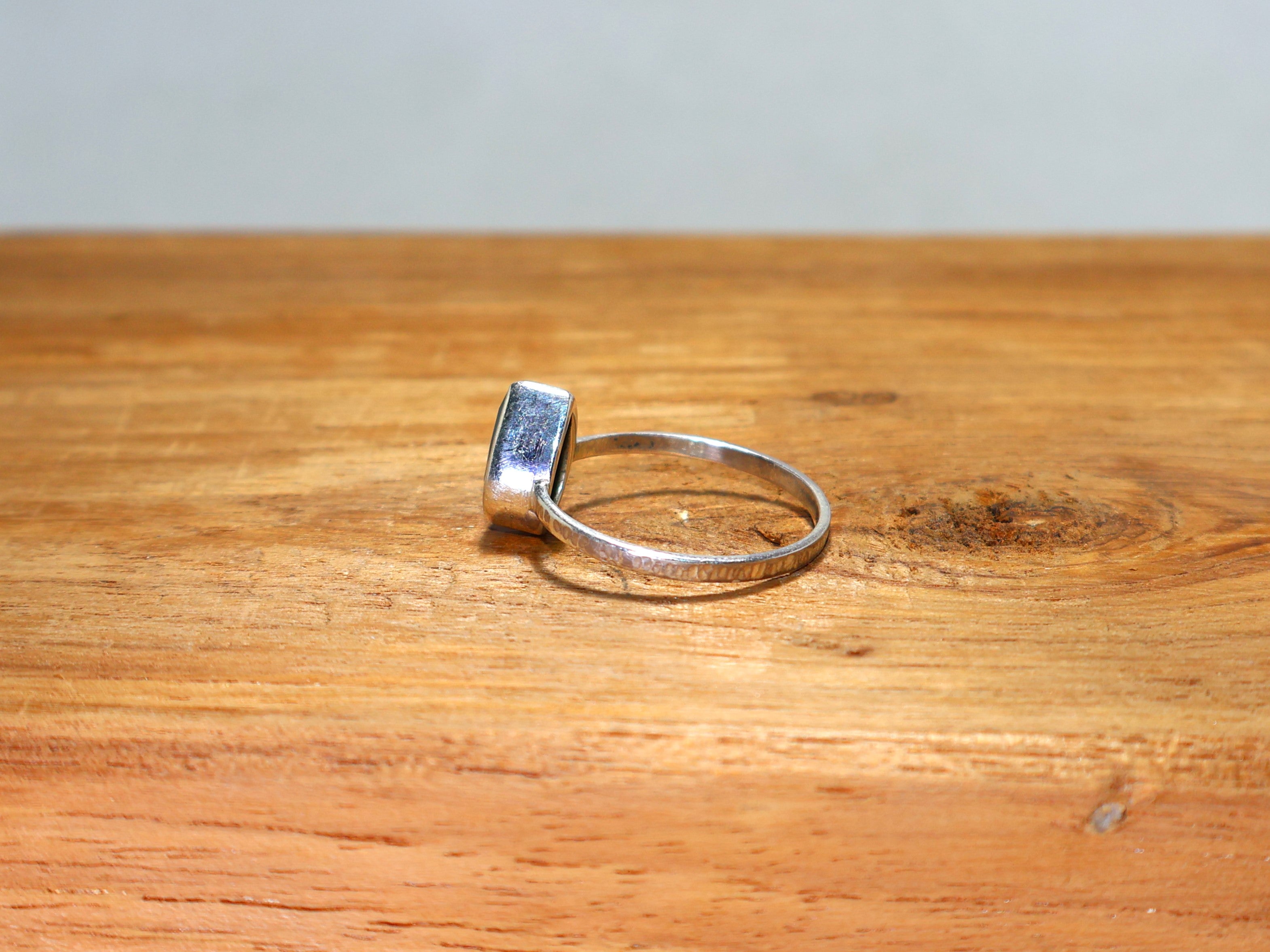 Aquamarin-Chalcedon-Ring 925 Sterling Silber Verlobungsring Geschenk für sie Stapelring Unisex Schmuck Handgemachter Ring