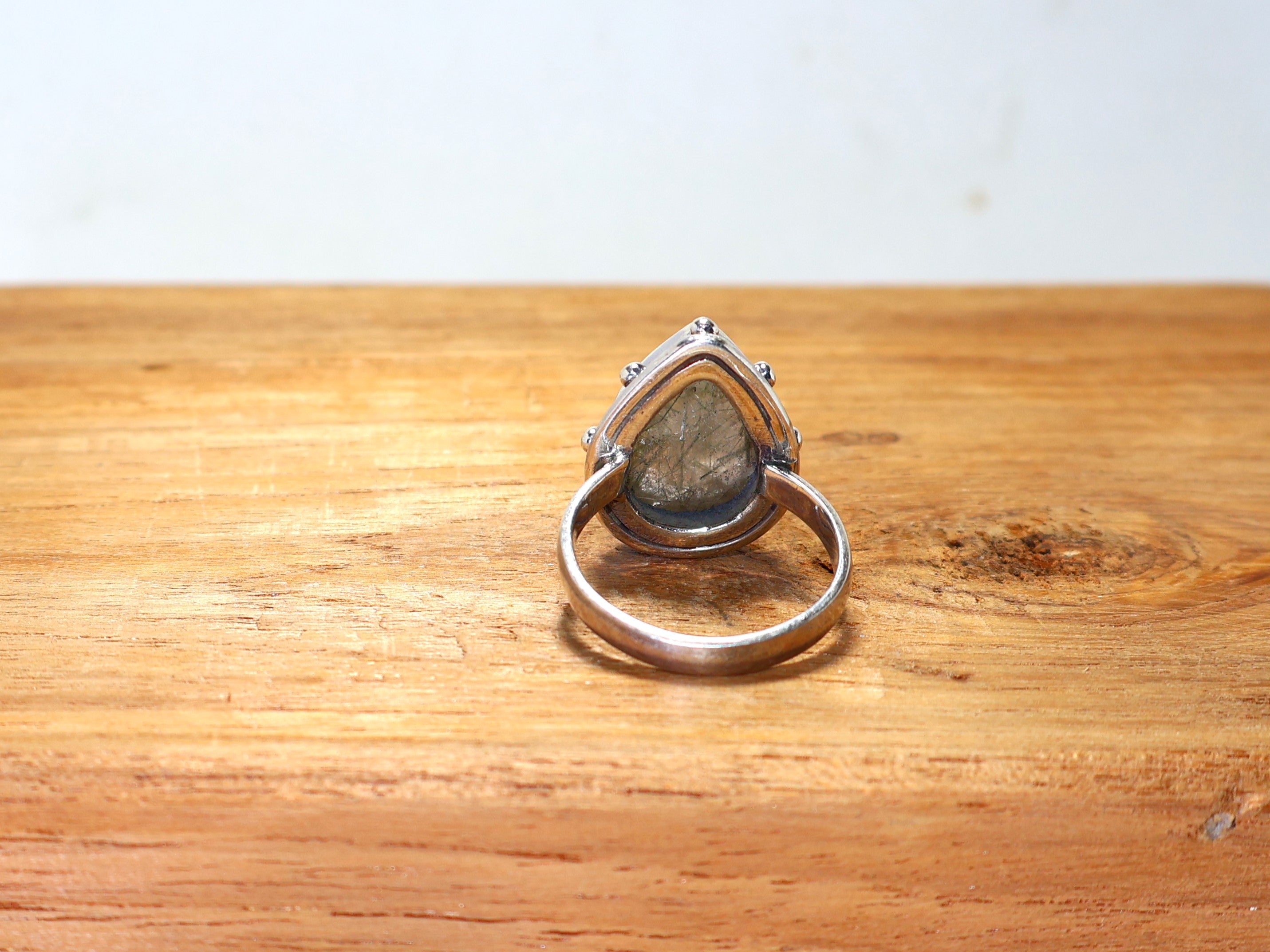 Natürlicher schwarzer Rutilquarz Ring Glücksstein Ring Verlobungsring 925 Sterling Silber Ring Handgemachter Silberring Statement Ring April Geburtsstein Ring Einzigartiger Ring Geschenk für Sie