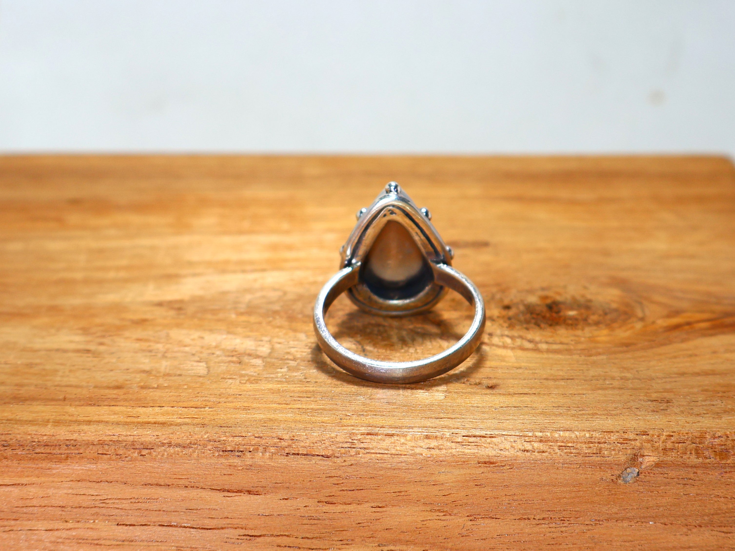 Rauchquarz-Ring Birnenförmiger Quarzschmuck 925 Silberring Juni Geburtssteinring Statement-Ring Brauner Steinring Handgemachtes Geburtstagsgeschenk