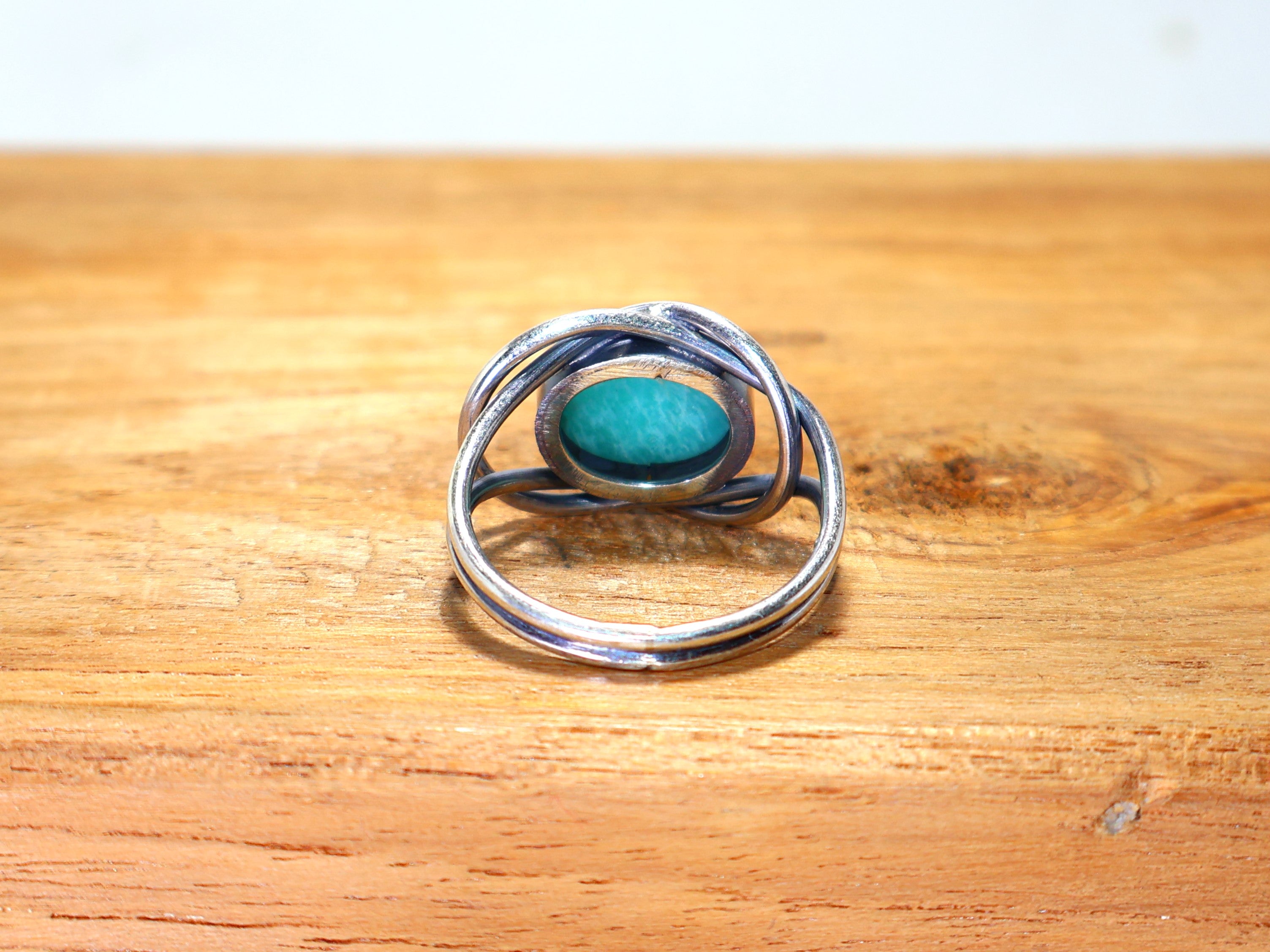 Natürlicher Larimar Ring 925 massiver Sterlingsilberring Handgefertigter Silberring Damenring Blauer Stein Zierlicher Ring Ovaler Edelsteinring Februar Geburtssteinring für Frauen