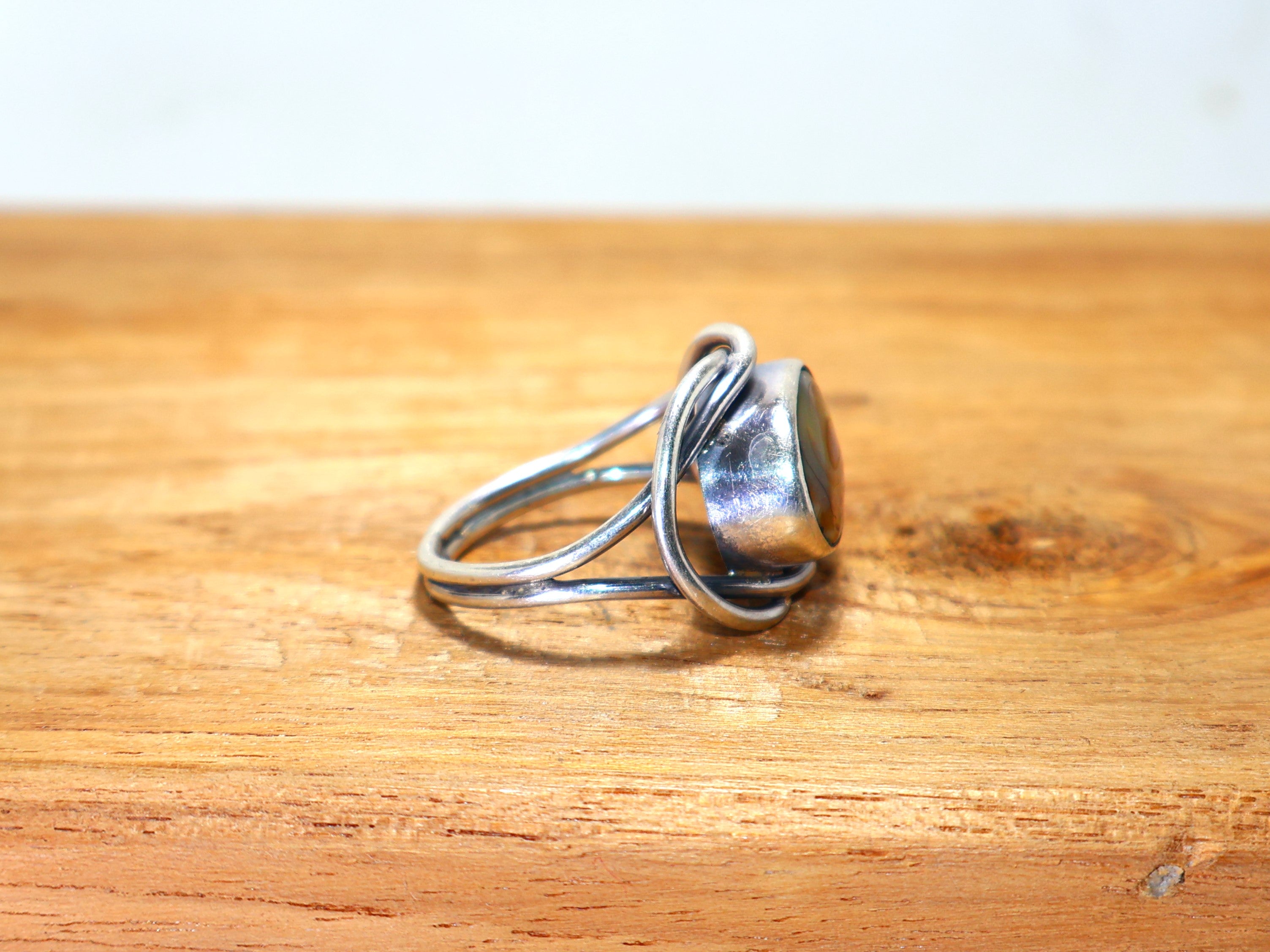 Abalone Shell Ring 925 Solid Sterling Silver Ring Beautiful Ring Handmade Silver Ring Promise Ring Oval Stone Ring Dainty Bohemian Ring Unique Ring