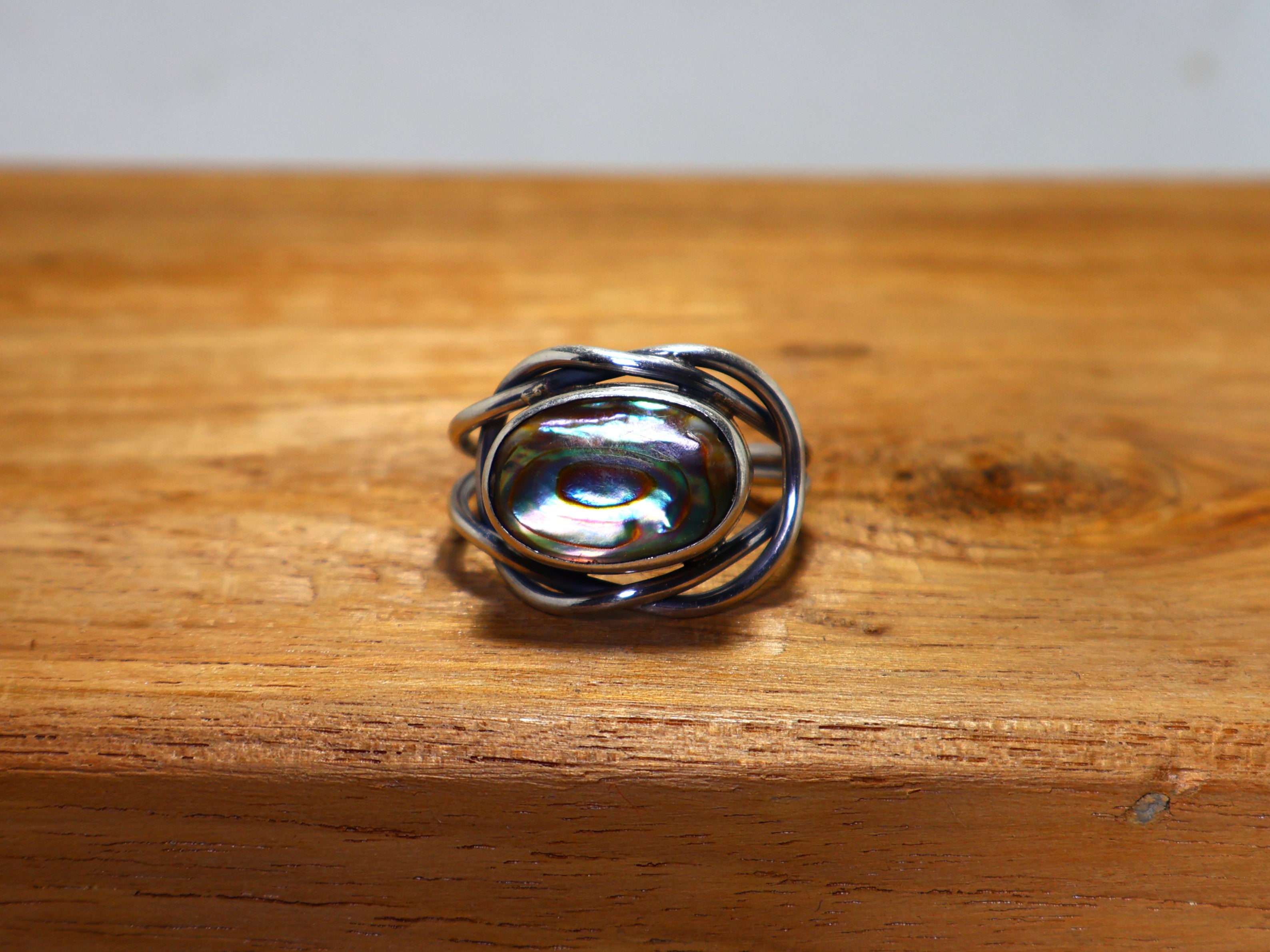 Abalone-Muschel-Ring 925 Sterling Silber Ring Wunderschöner Ring Handgemachter Silberring Verlobungsring Ovaler Steinring Zierlicher Boho-Ring Einzigartiger Ring