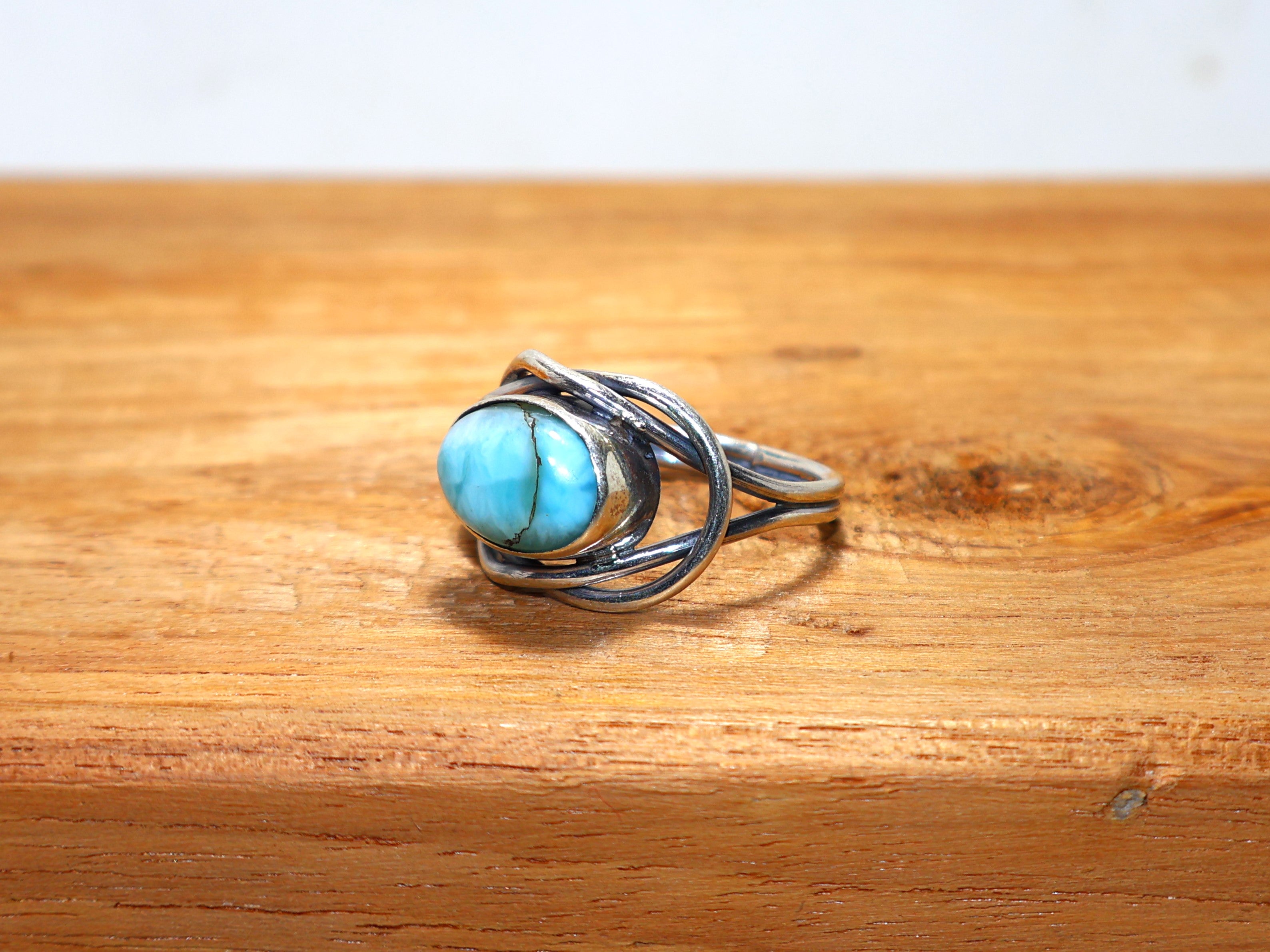 Ovaler Türkisring 925 Sterling Silberring Grüner Edelsteinring Handgemachter Ring Statement-Ring Damenring