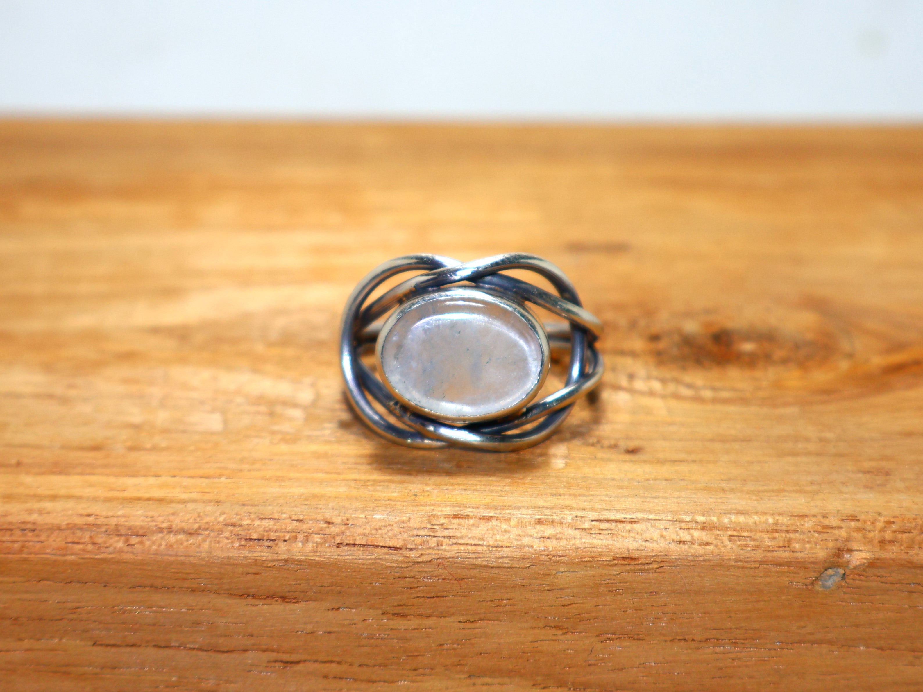 Bergkristall Edelstein Silberring Handgefertigter Silberring 925 Sterling Silberring Statement Ring Ovaler Edelsteinring Zarter Ring