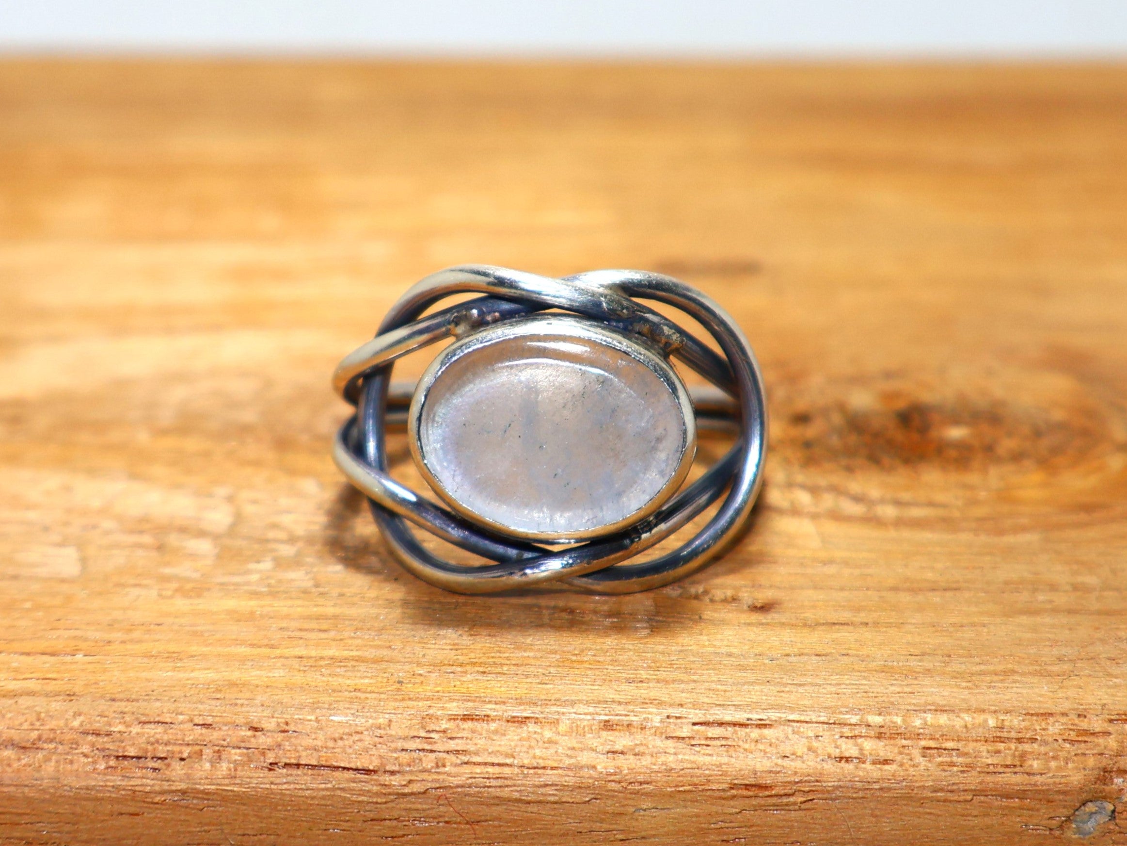 Bergkristall Edelstein Silberring Handgefertigter Silberring 925 Sterling Silberring Statement Ring Ovaler Edelsteinring Zarter Ring