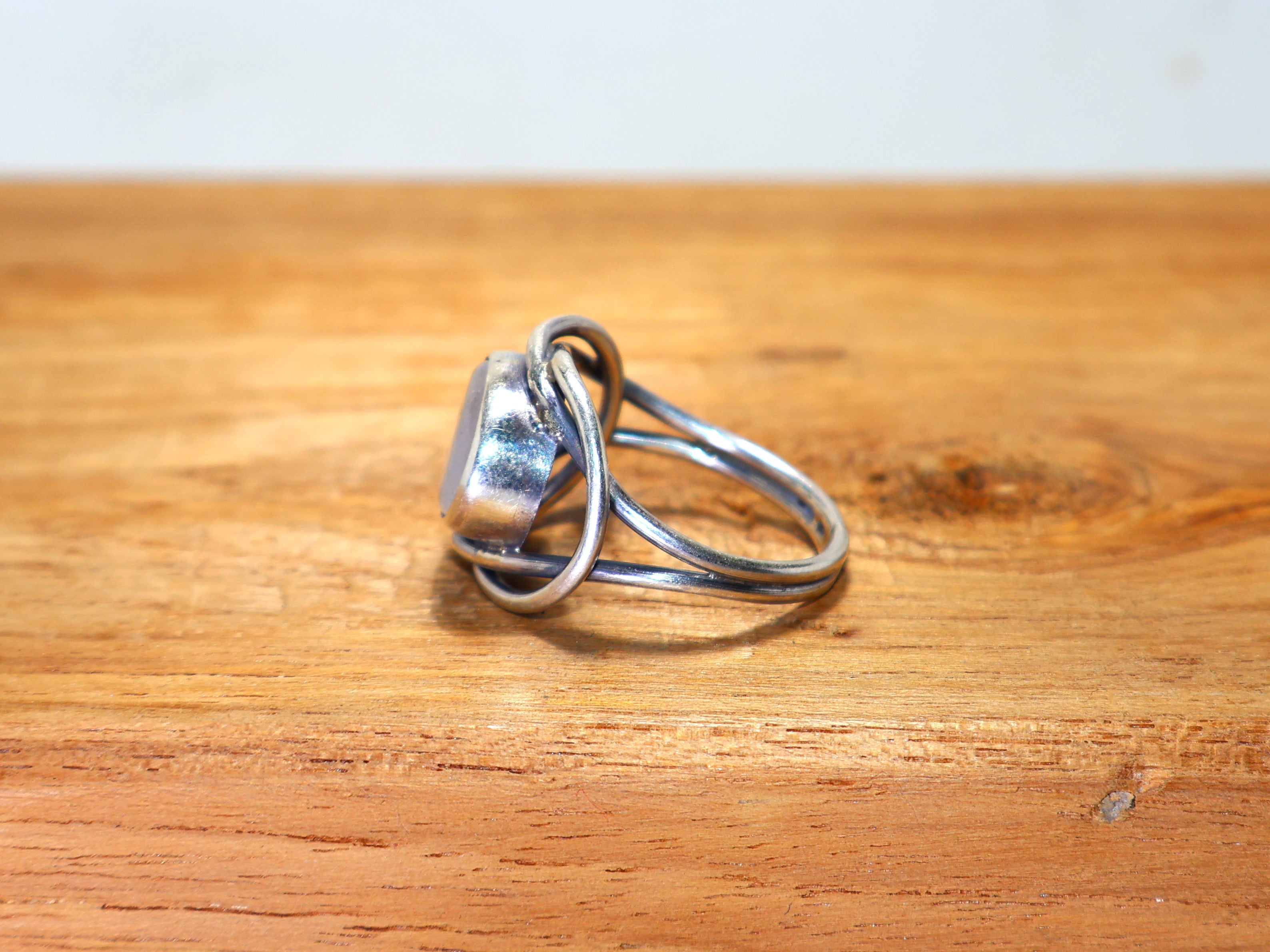 Bergkristall Edelstein Silberring Handgefertigter Silberring 925 Sterling Silberring Statement Ring Ovaler Edelsteinring Zarter Ring