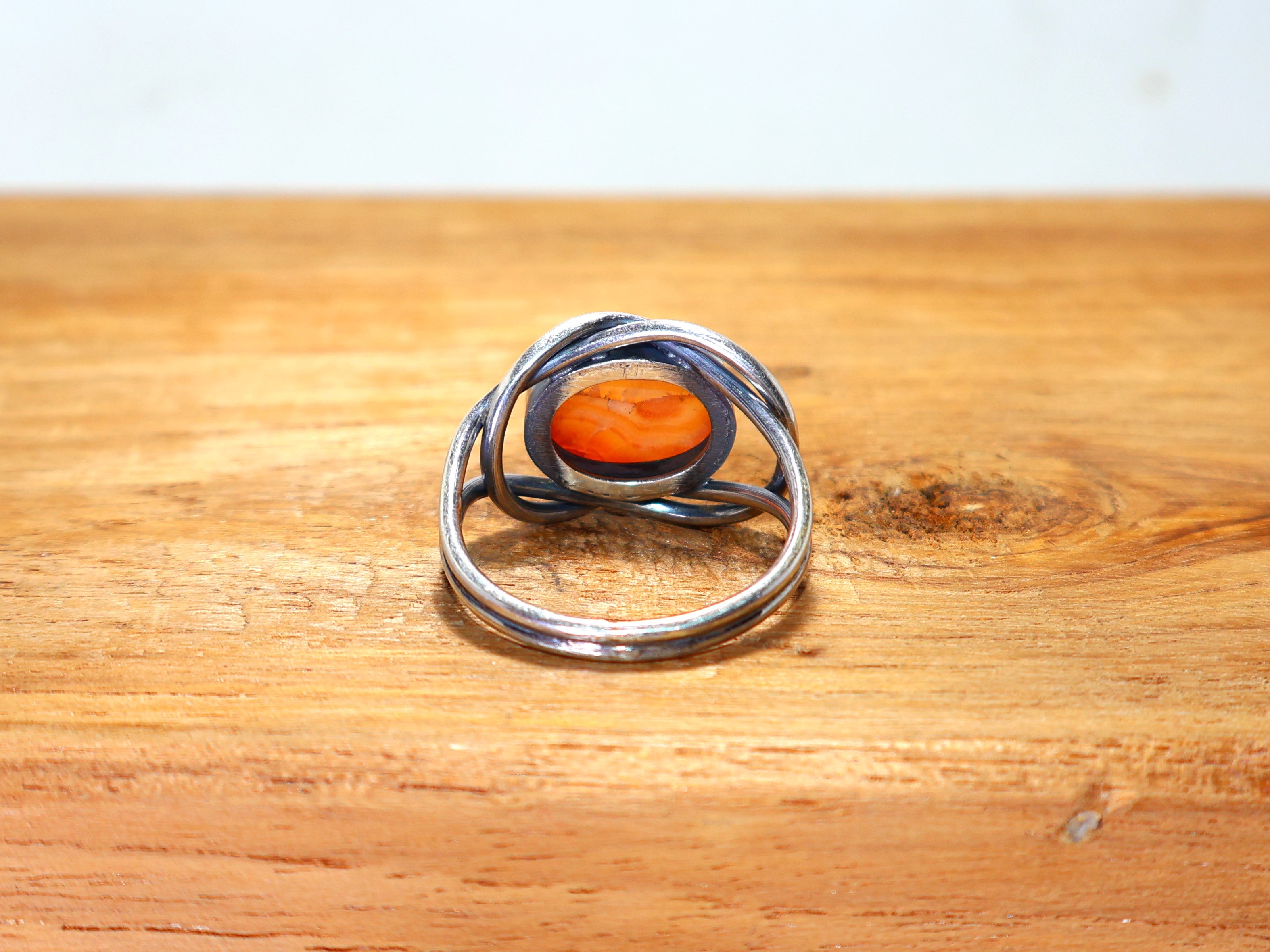 Natürlicher Karneol Ring Ovaler Statement Ring 925 Sterling Silber Versprechensring Handgemachter Silberring