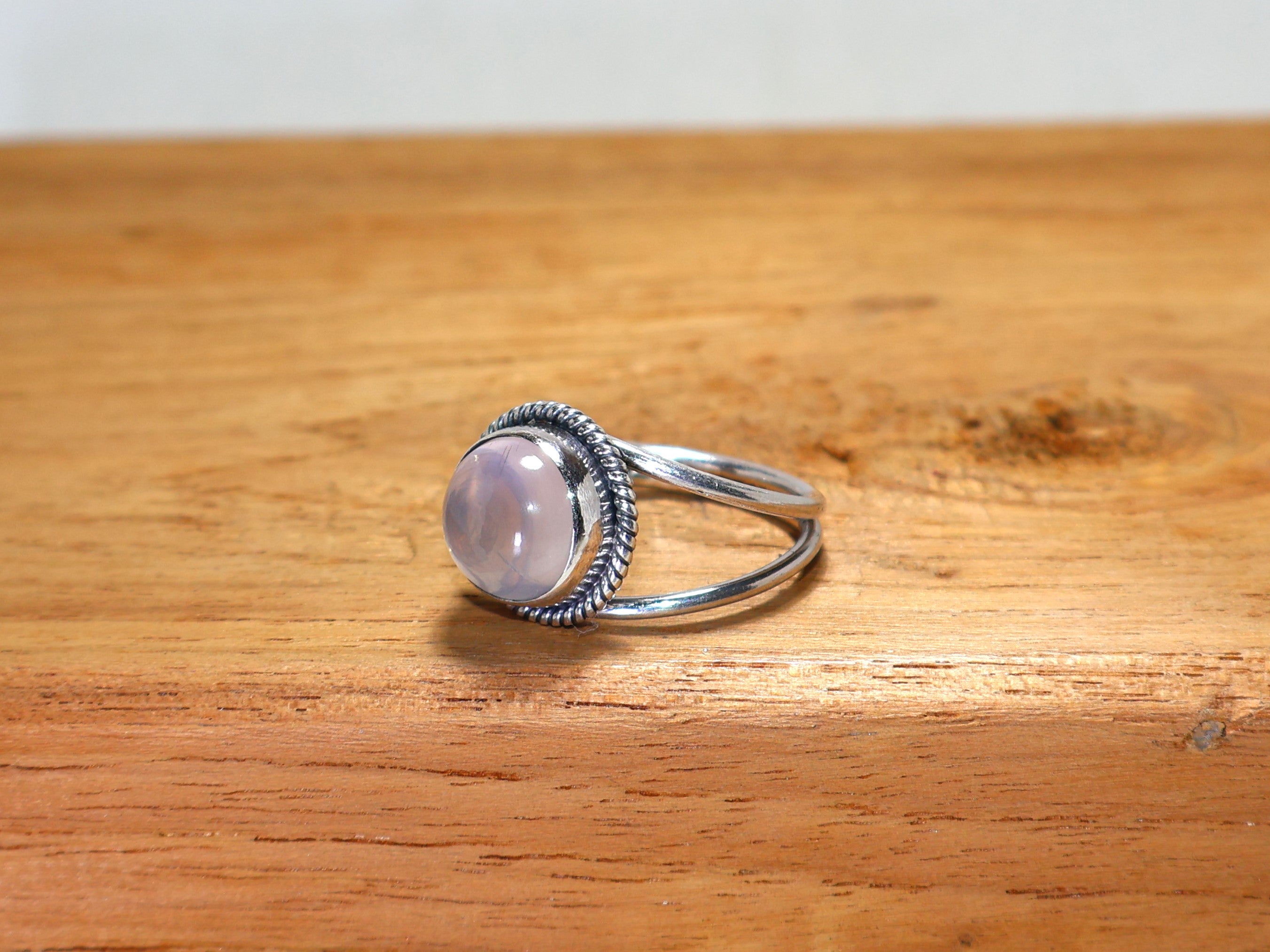 Rosenquarz Silberring 925 Sterling Silber Handgefertigter Designerring Rosa Edelsteinring Einzigartiger Ring Echter Rosenquarzring