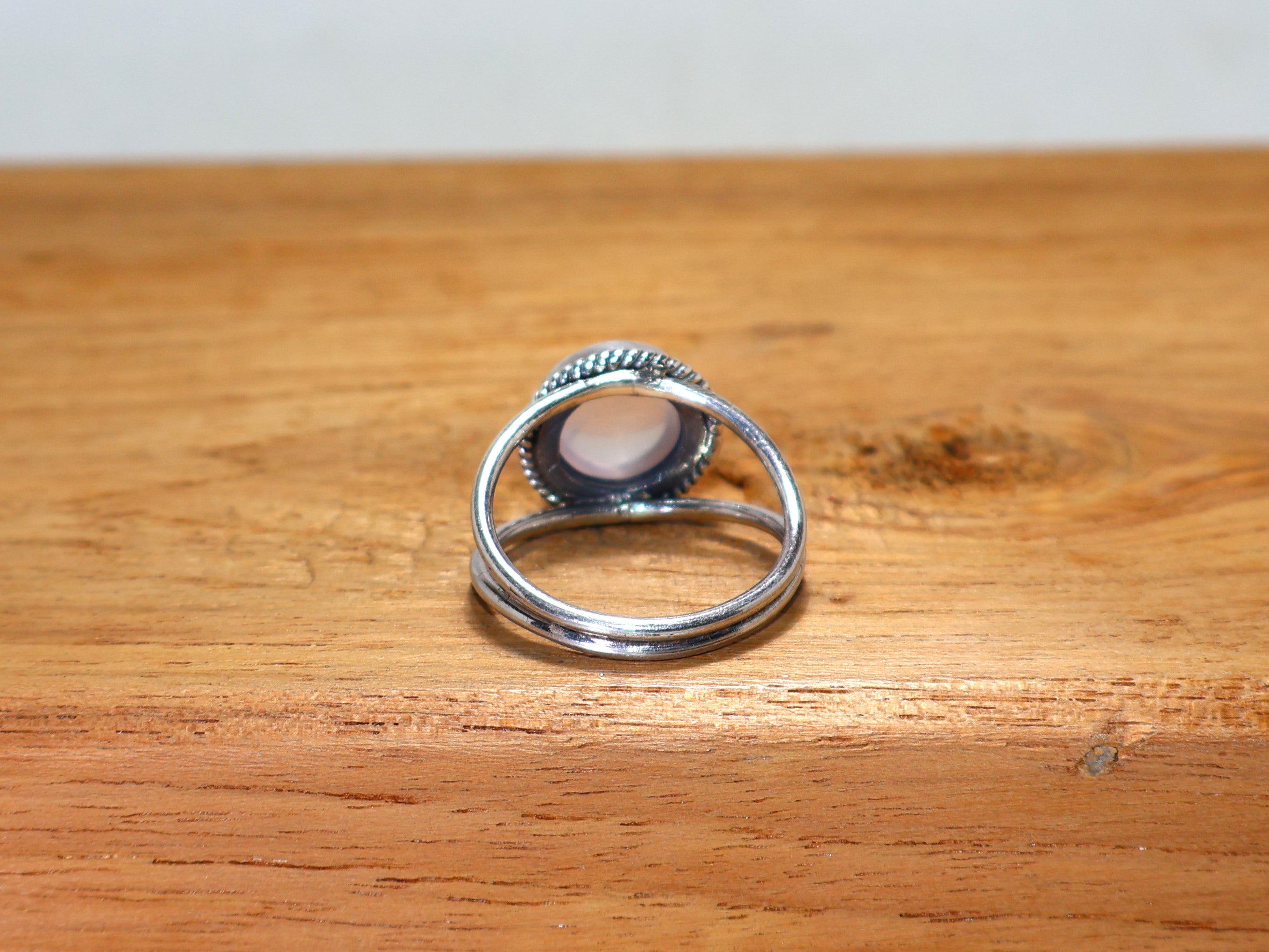 Rosenquarz Silberring 925 Sterling Silber Handgefertigter Designerring Rosa Edelsteinring Einzigartiger Ring Echter Rosenquarzring