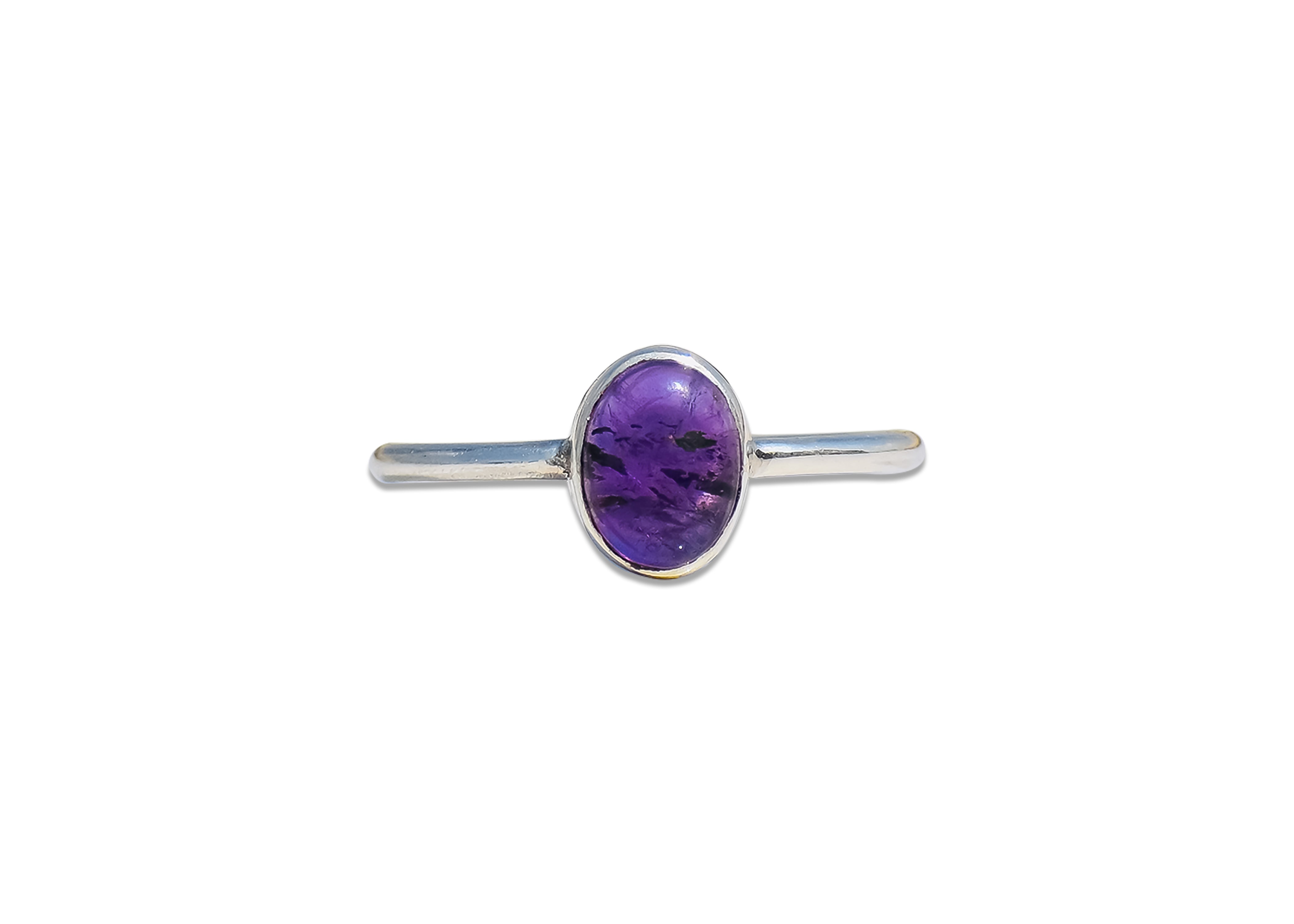 Amethyst Ring 925 Massief Sterling Zilveren Ring Verfijnde Minimalistische Ring Stapelring Edelsteen Ring Handgemaakte Ring