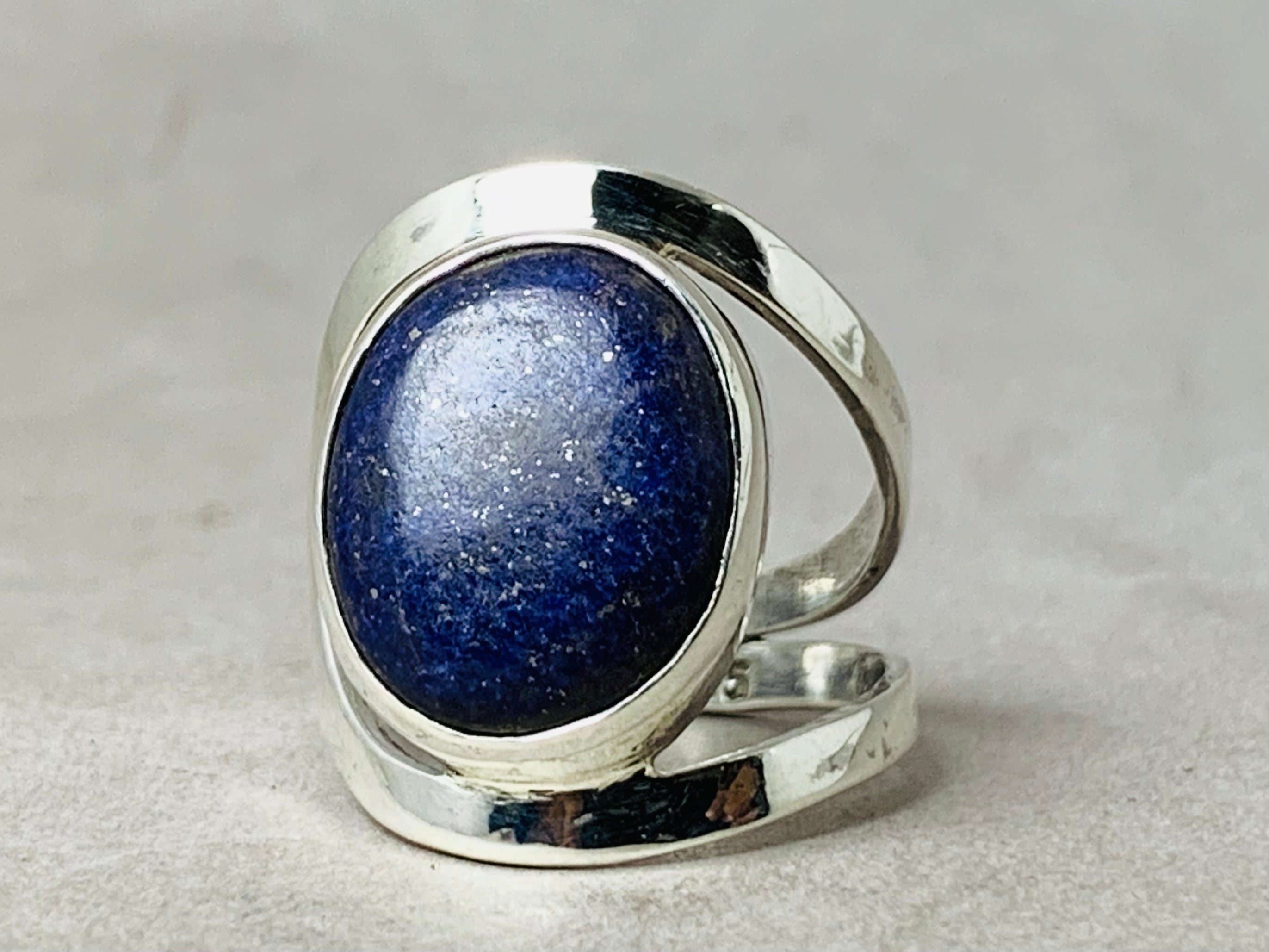 Lapislazuli Ring 925 Sterling Silber Ring für Frauen Boho Statement Ring Edelstein Ring Handgemachter Silber Lapislazuli Ring Geschenk für Sie